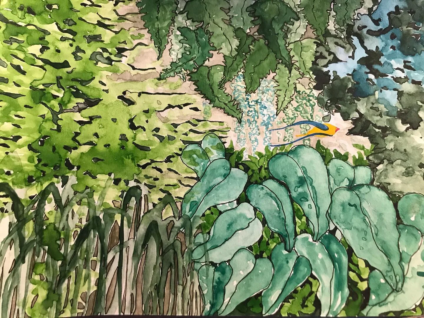 Of the tropics I carry with me. 
.
.
Watercolour and Ink