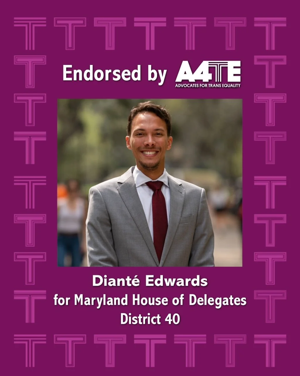 Dianté Edwards Receives Endorsement from Advocates for Trans Equality