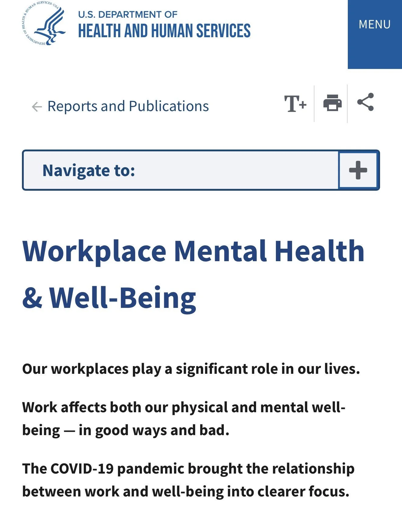 Workplace Mental Health &amp; Well-Being