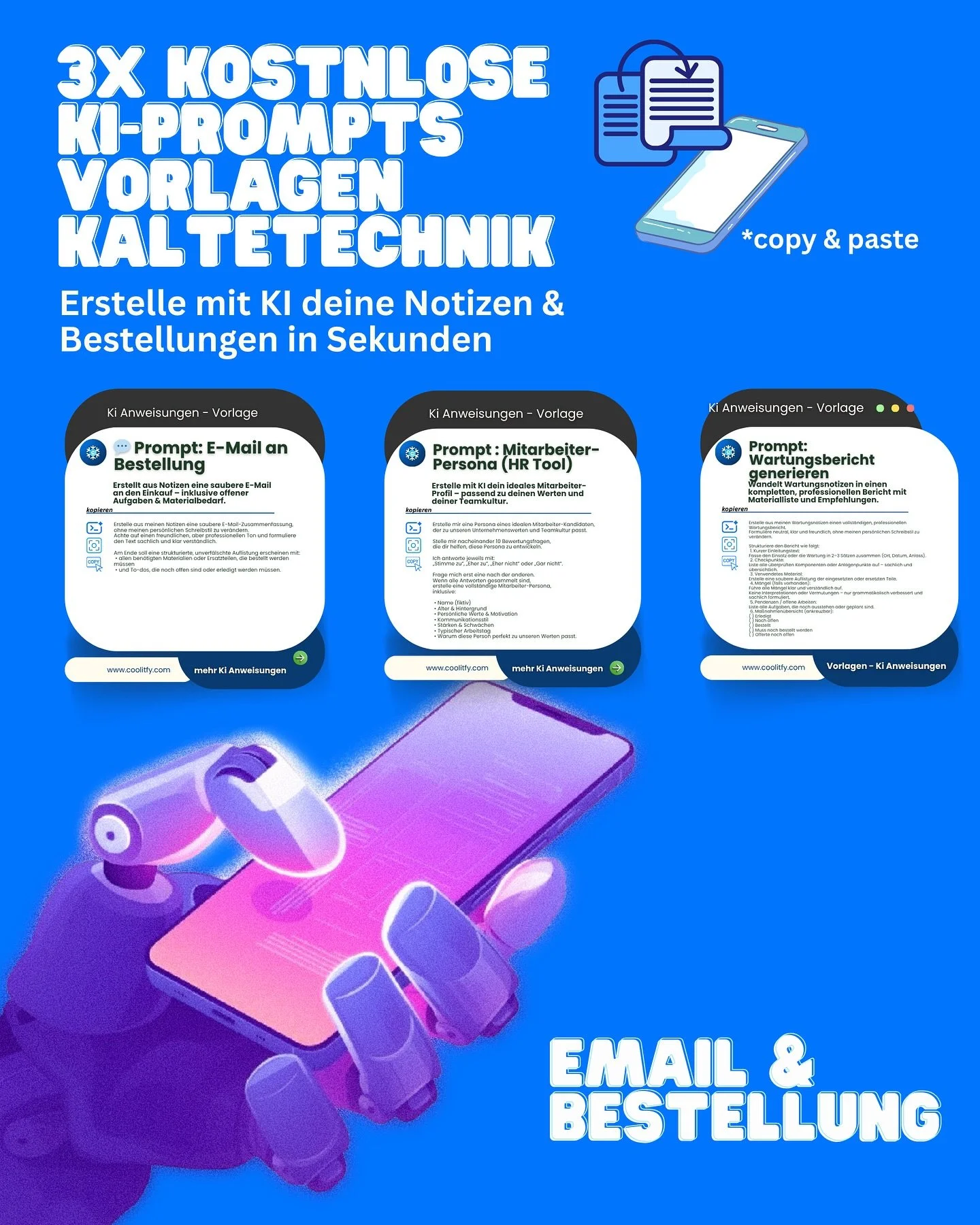 Mit diesem Prompt schreibst du in Sekunden deinen Wartungsbericht &ndash; sauber, professionell und ohne stundenlang zu tippen. 😎

So funktioniert&rsquo;s 👇
1️⃣ Screenshot vom Prompt machen
2️⃣ Text kopieren und in eine KI (z. B. ChatGPT) einf&uuml