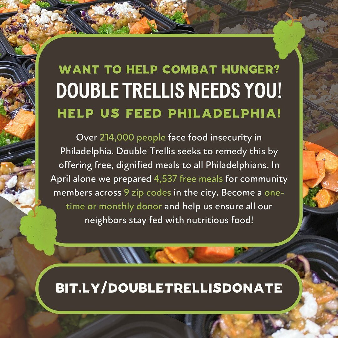 WE NEED YOUR SUPPORT!  SHARE WIDELY!

In the month of April, we cooked over 4500 free meals for Philadelphians.  Our meals help support a wide variety of populations such as unhoused, disabled, cancer patients and multiply marginalized individuals al
