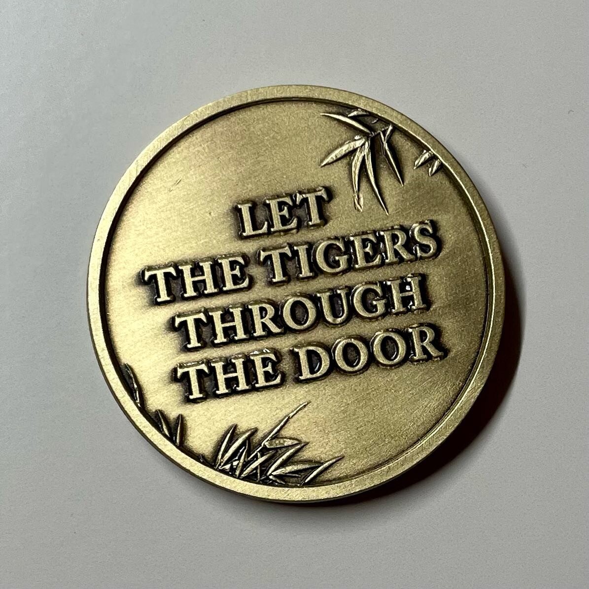 My new favorite thing. Brass coin by @cole_schafer. 

&ldquo;I made a memento that can serve as a reminder to both myself and my readers that we can&rsquo;t truly live until we&rsquo;ve faced the very thing that scares us most. 

The striking one-and