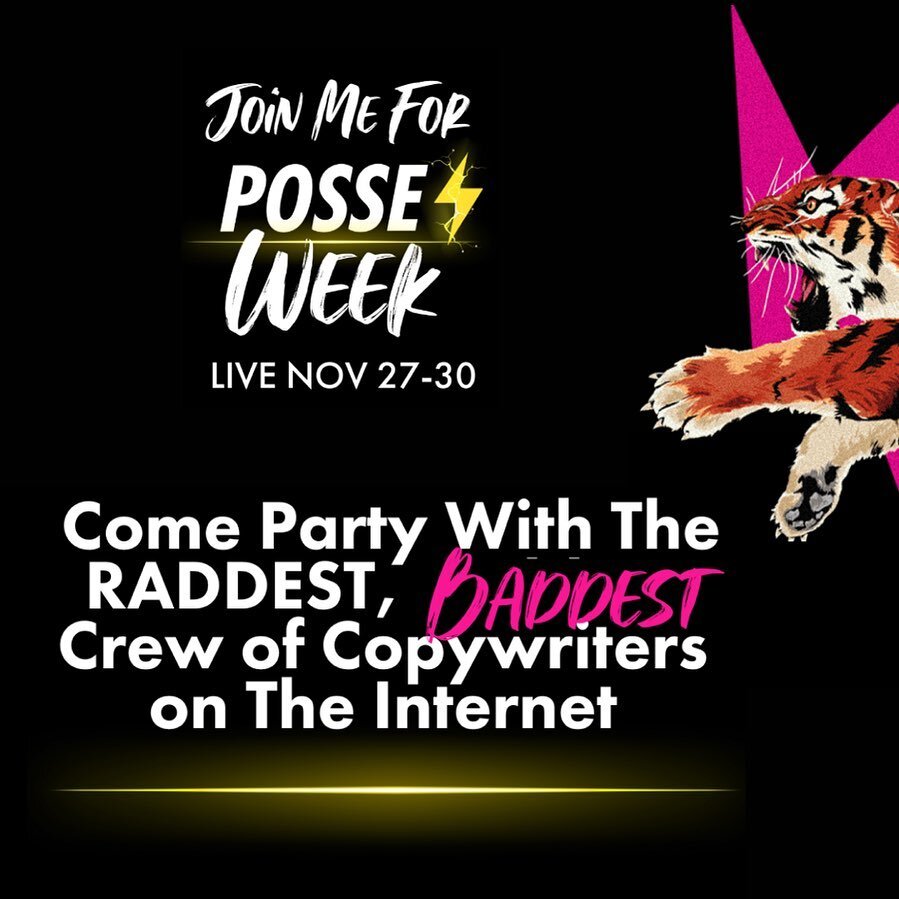 Want to start or grow your copywriting business in 2024? I&rsquo;ll be dishing the details about starting my own biz on a LIVE panel discussion at @copyposse&rsquo;s Posse Week!⚡️

This is THE best virtual event for aspiring copywriters. 4 days of li