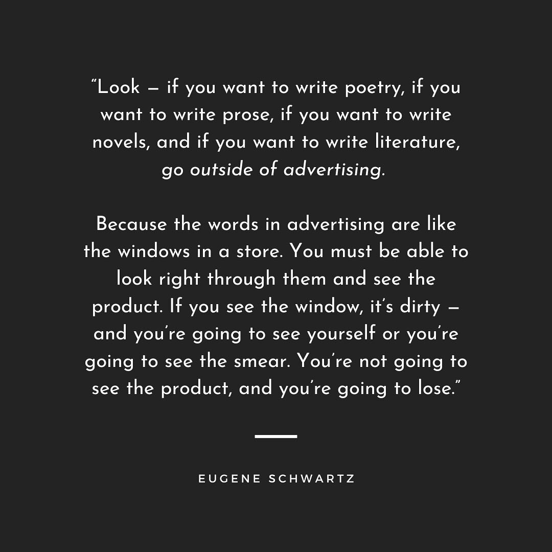 Be clear, not clever. 🎯

#eugeneschwartz #copywriting #goldenrule