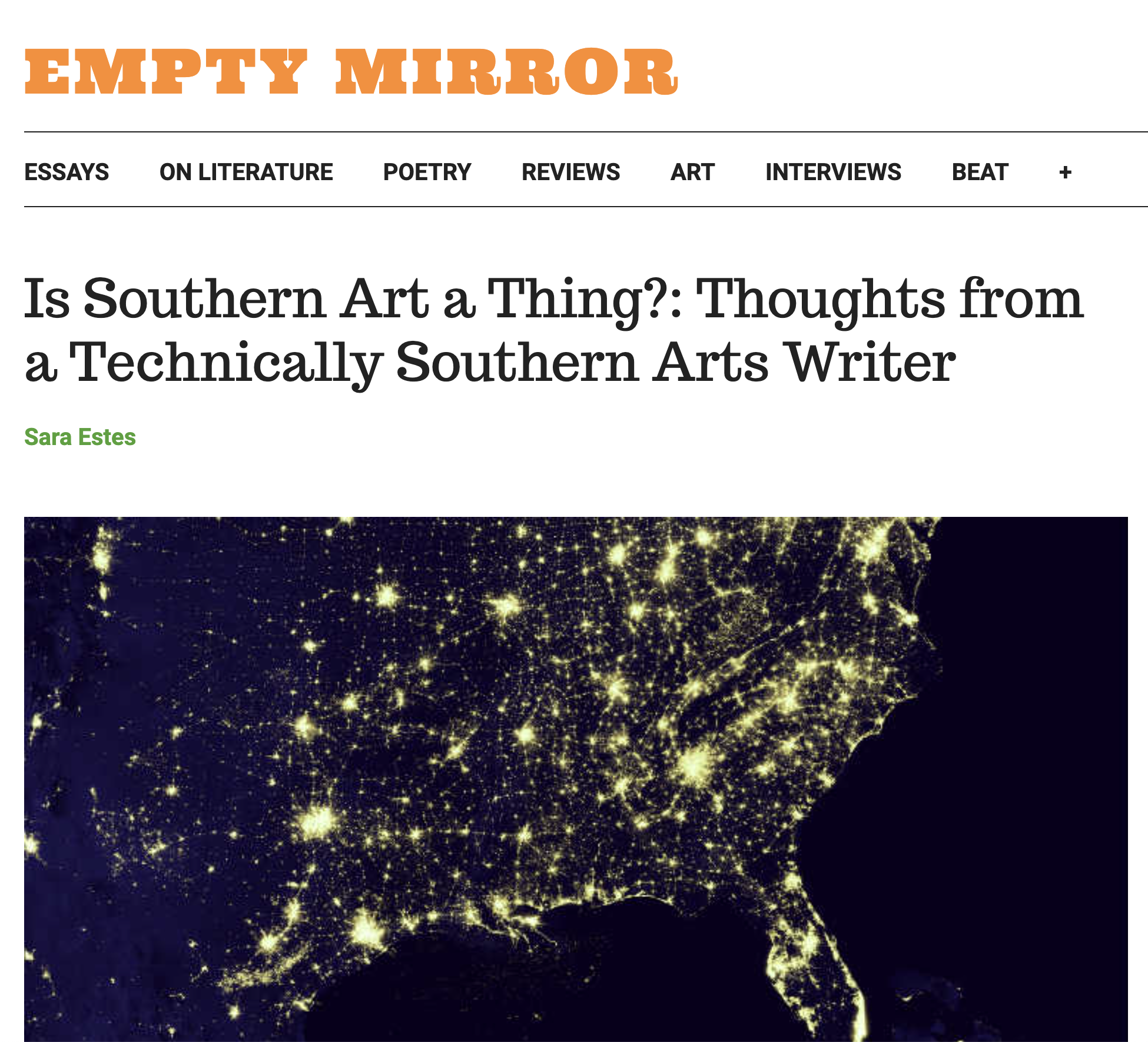 "Is Southern Art a Thing?" published in Empty Mirror