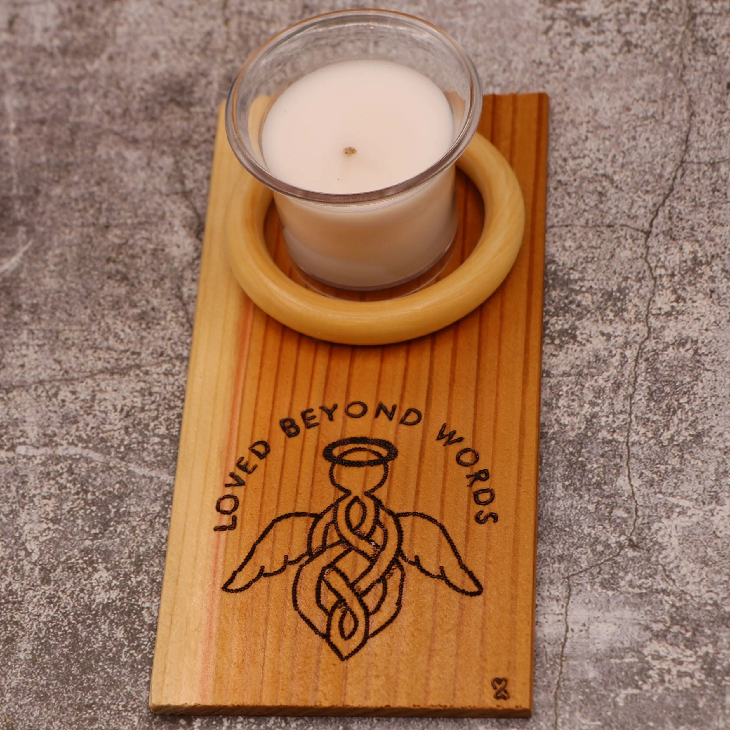 Loved Beyond Words Candle Altar 3.5"x7" $77