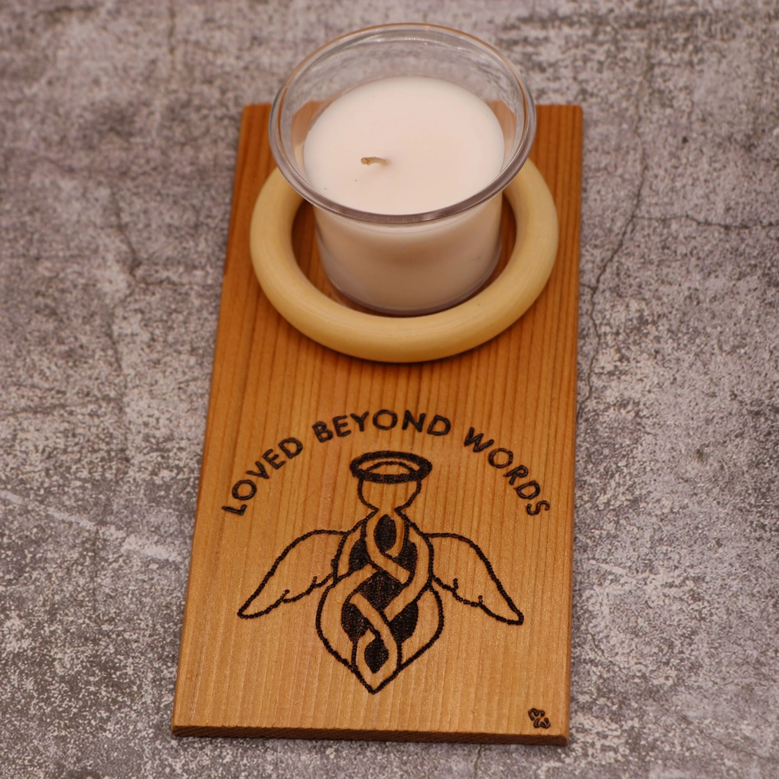 Loved Beyond Words Candle Altar 3.5"x7" $77
