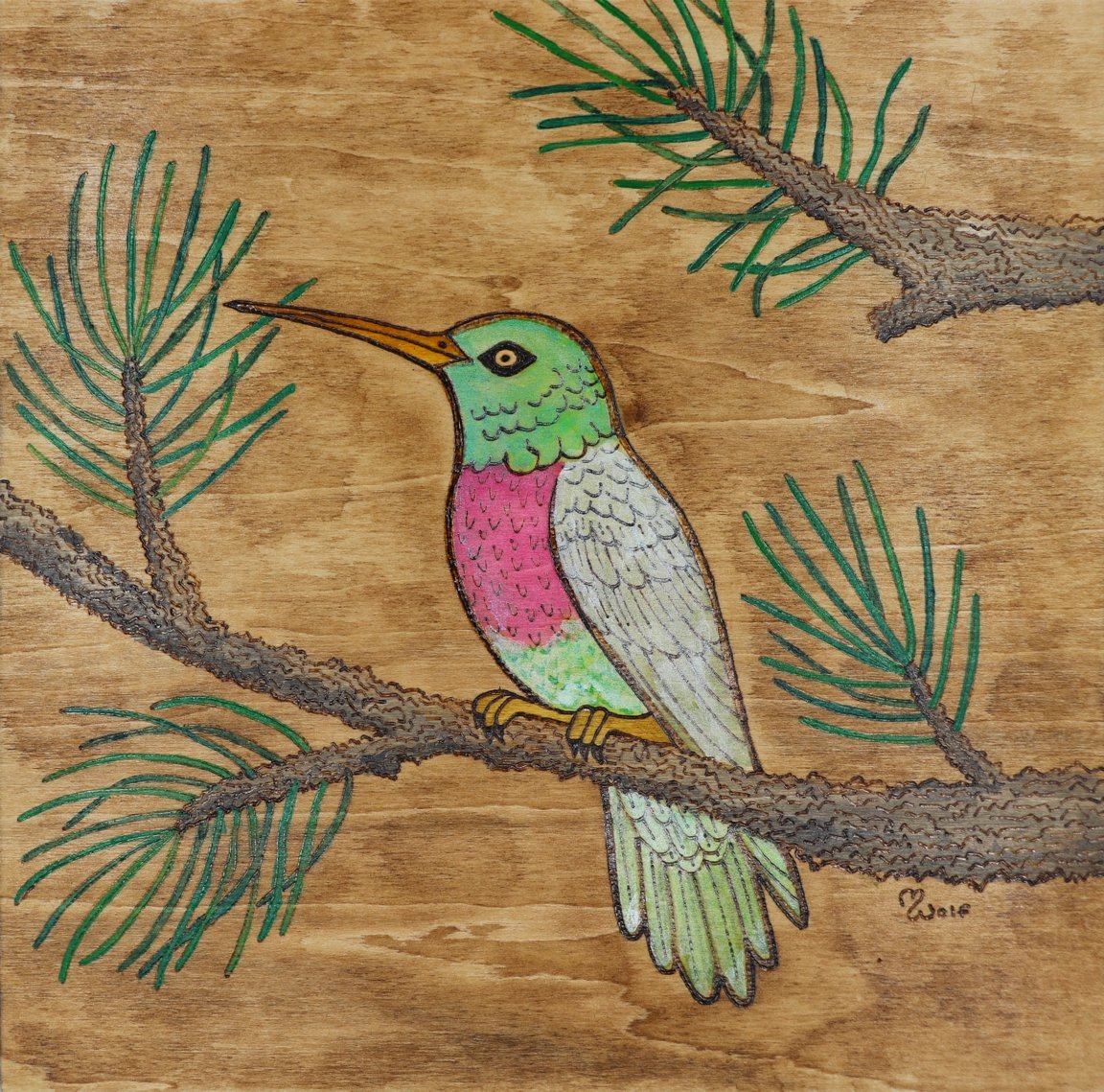 Hummingbird  Moment of Peace 10"x10" $250