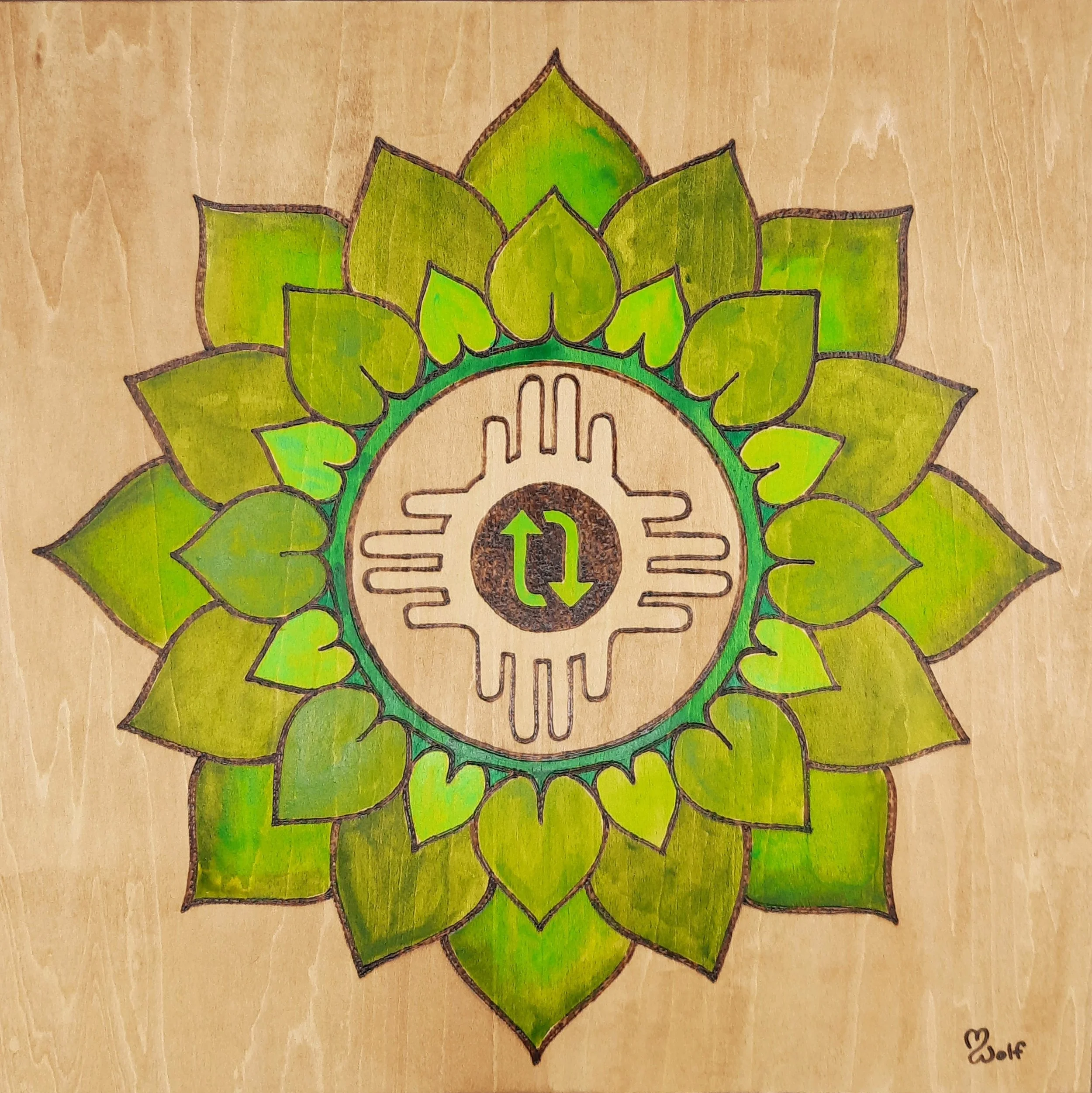 Green Rebirth 12"x12" $220