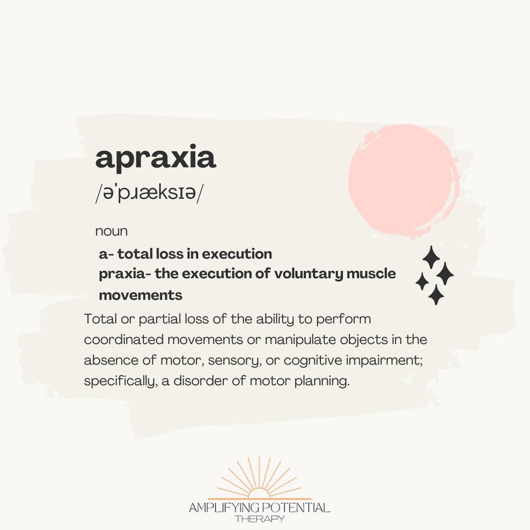 Let's continue our conversation about apraxia and dyspraxia this Apraxia Awareness Month! 🗣️💡

Apraxia and Dyspraxia are often confused and used interchangeably, but they're distinct conditions:

🧠 Apraxia: A neurological disorder affecting volunt