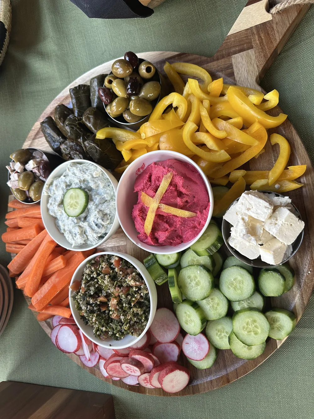 Crudite and dips platter