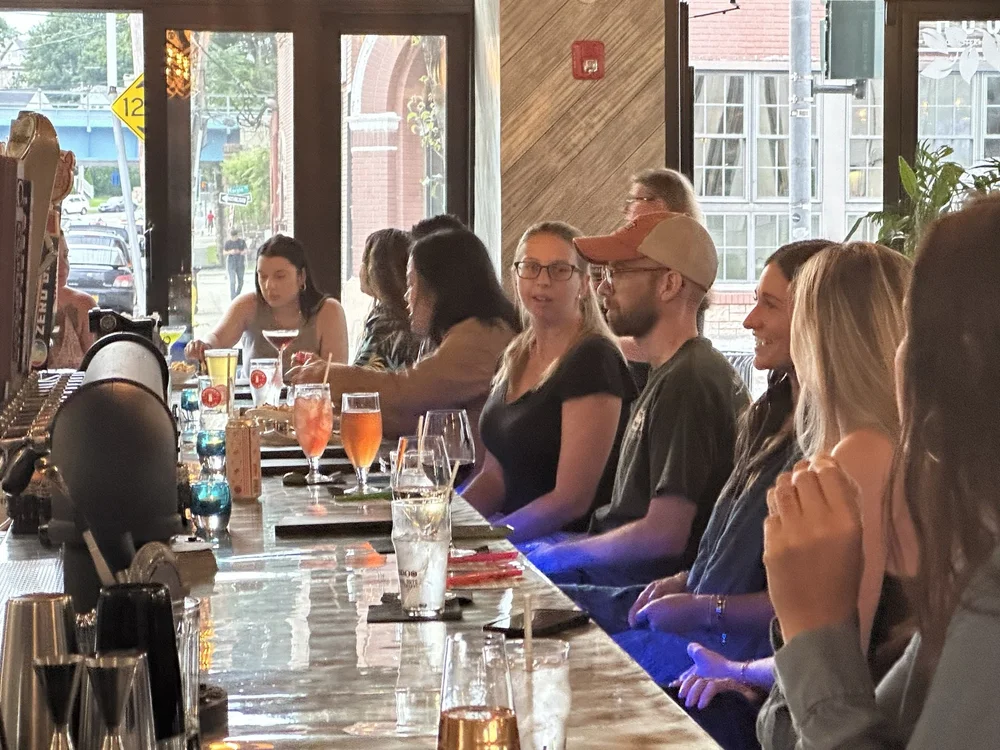 Guests enjoying dinner and drinks at Haven