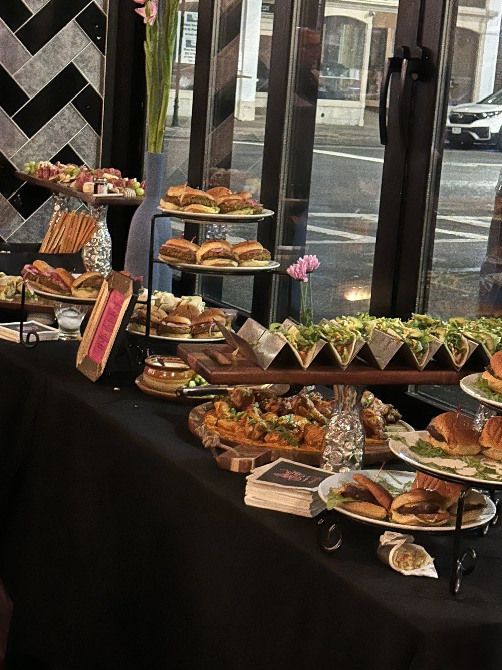 Catered private event buffet at Haven