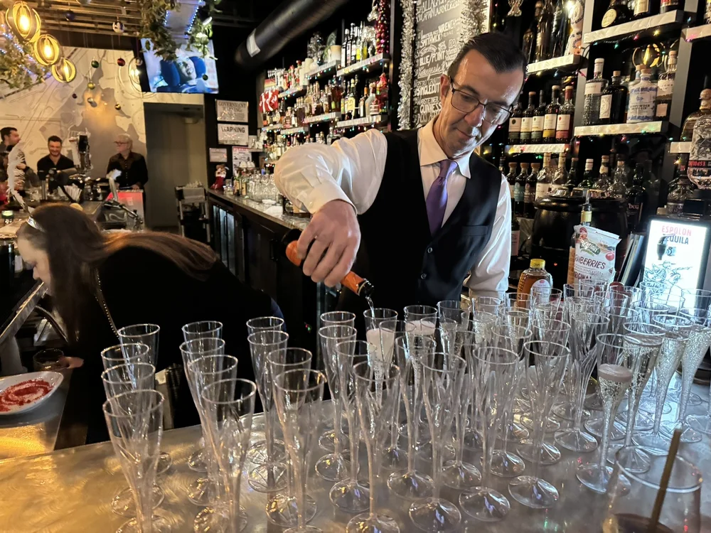 Haven bartender pouring drinks