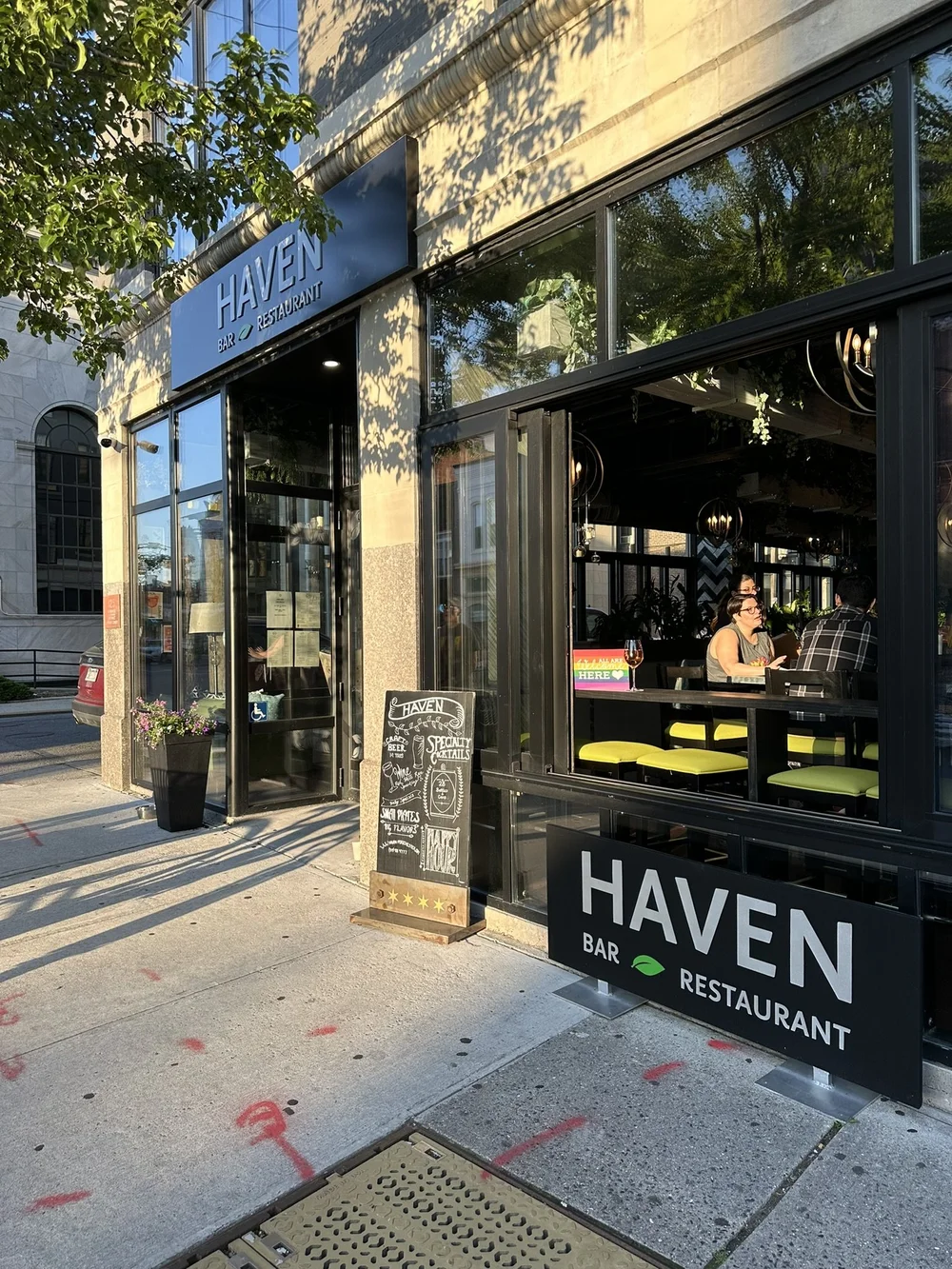 Haven Bar & Restaurant storefront on North Main Street, Port Chester