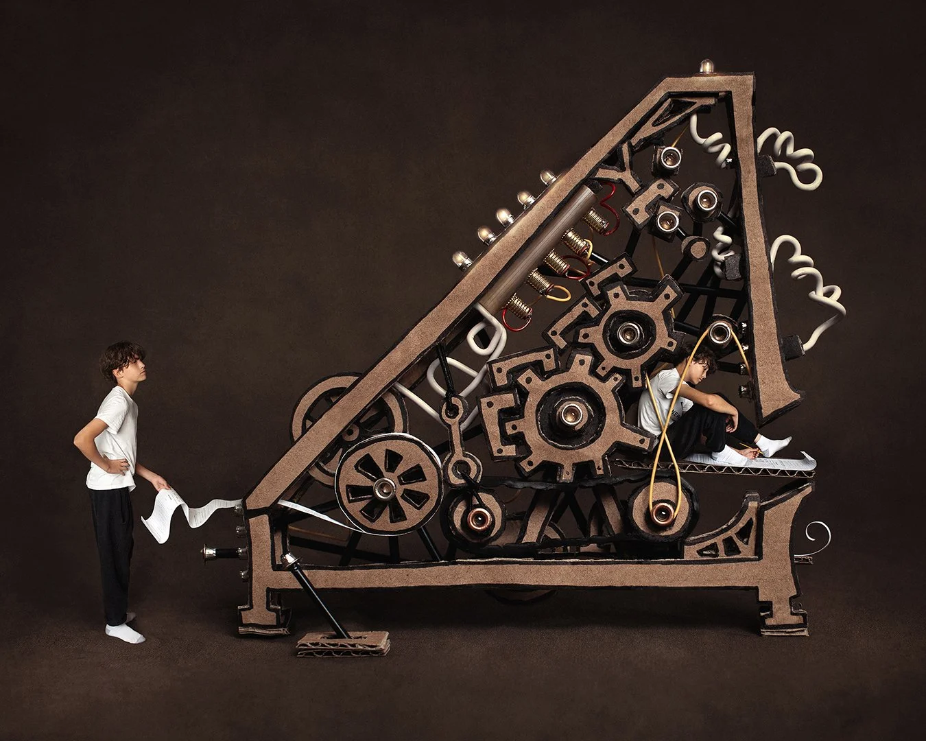 It’s been a hot minute since a Project-Shel piece was created! This one, titled “Kian’s Homework Machine,” has been on my mind for quite some time, and I finally brought it to life! Building the small-scale model was a bit ted