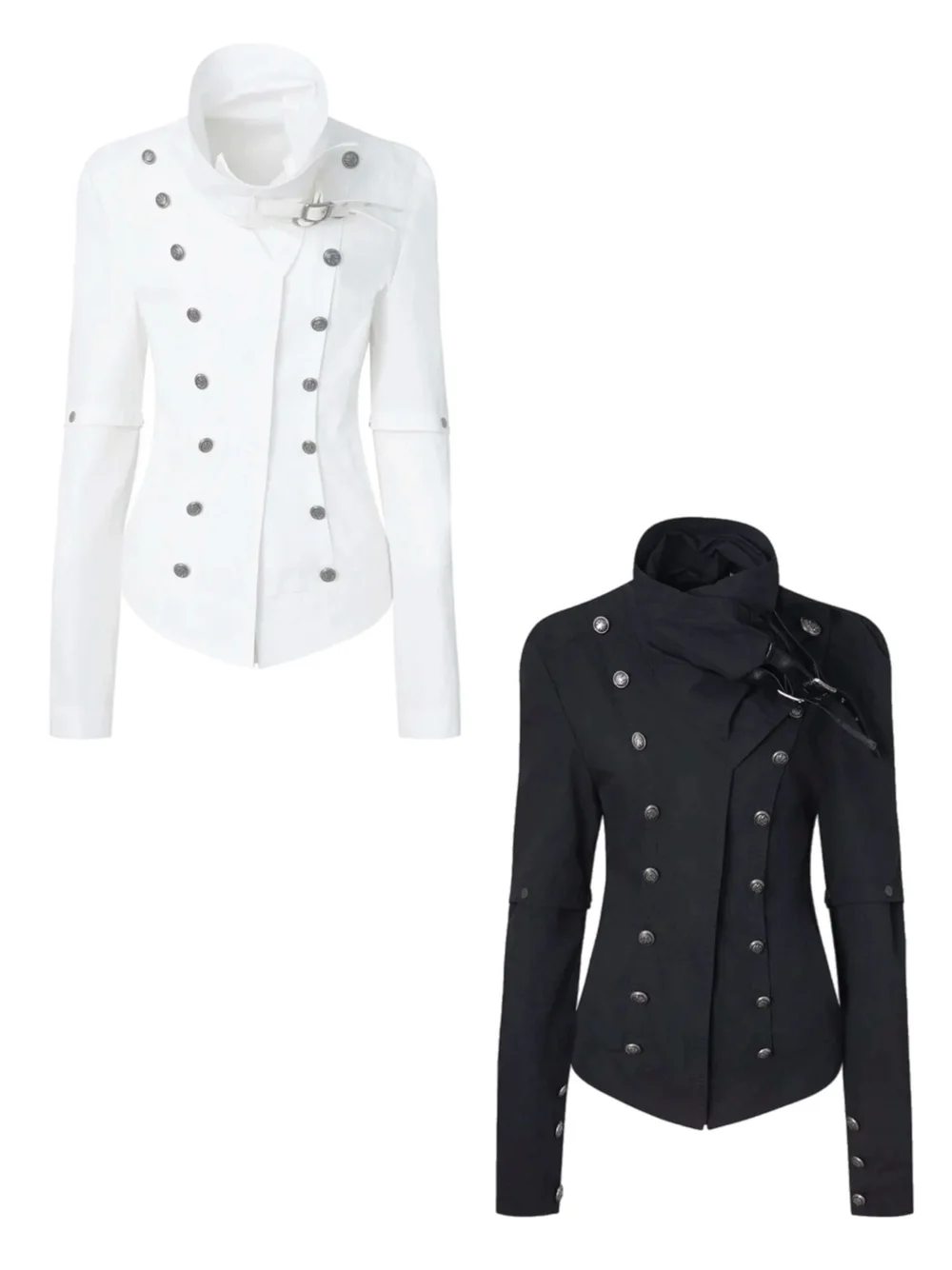 DOUBLE PUNCH Napoleon Windbreaker - Black / White — Splash Splash