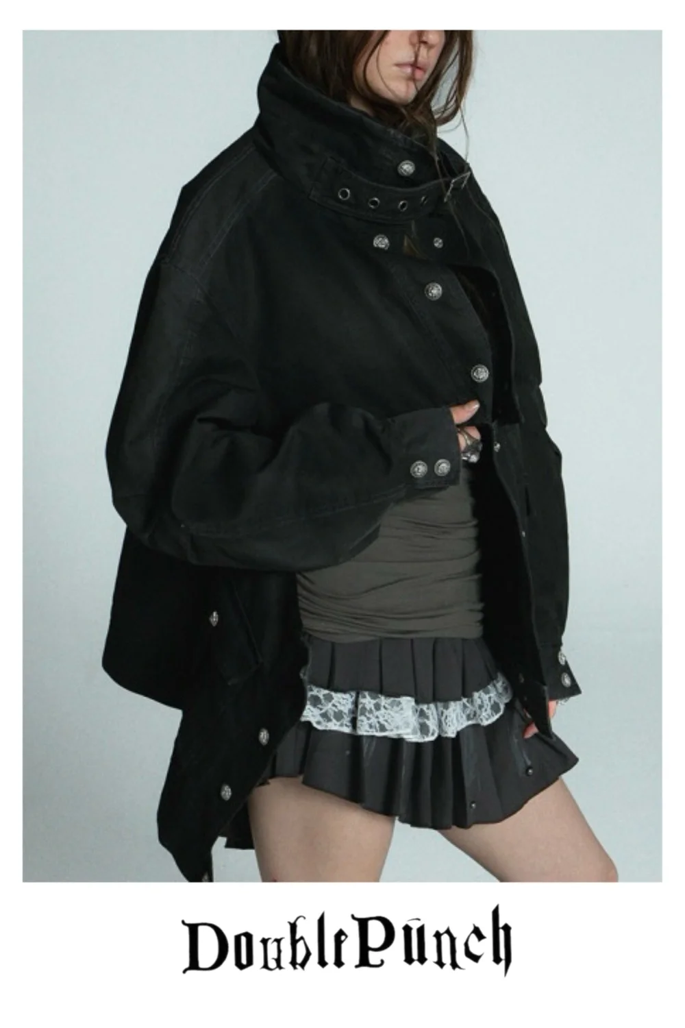ジャケット・アウター Double punch DOUBLE PUNCH 2 Ways to Wear Padded Jacket in Black — Splash Splash