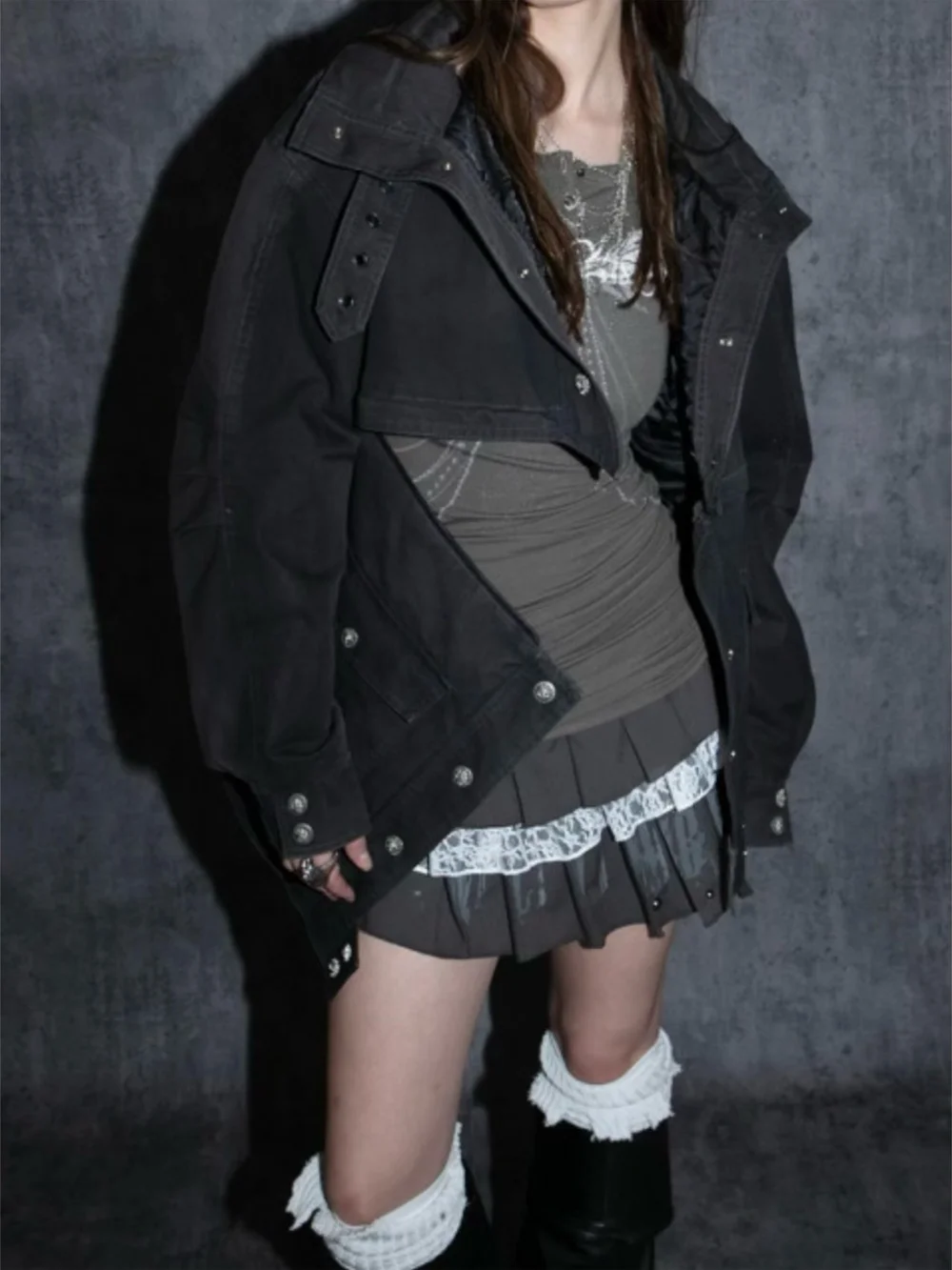 DOUBLE PUNCH 2 Ways to Wear Padded Jacket in Black — Splash Splash