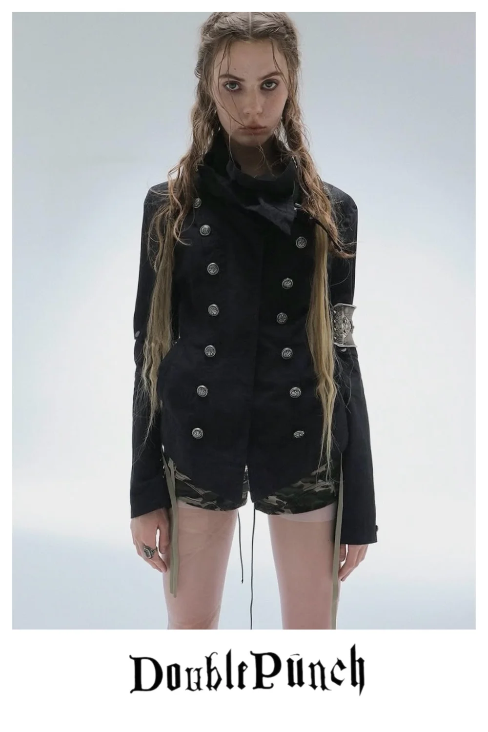 DOUBLE PUNCH Napoleon Windbreaker - Black / White — Splash Splash