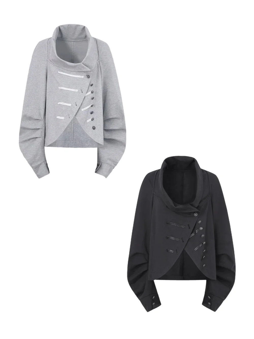 DOUBLE PUNCH Napoleon Jacket - Grey / Black — Splash Splash