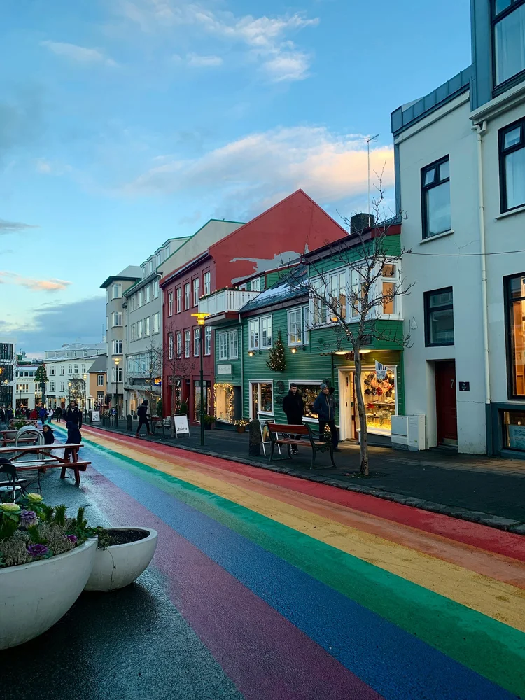 Colorful streets of Reykjavik Iceland