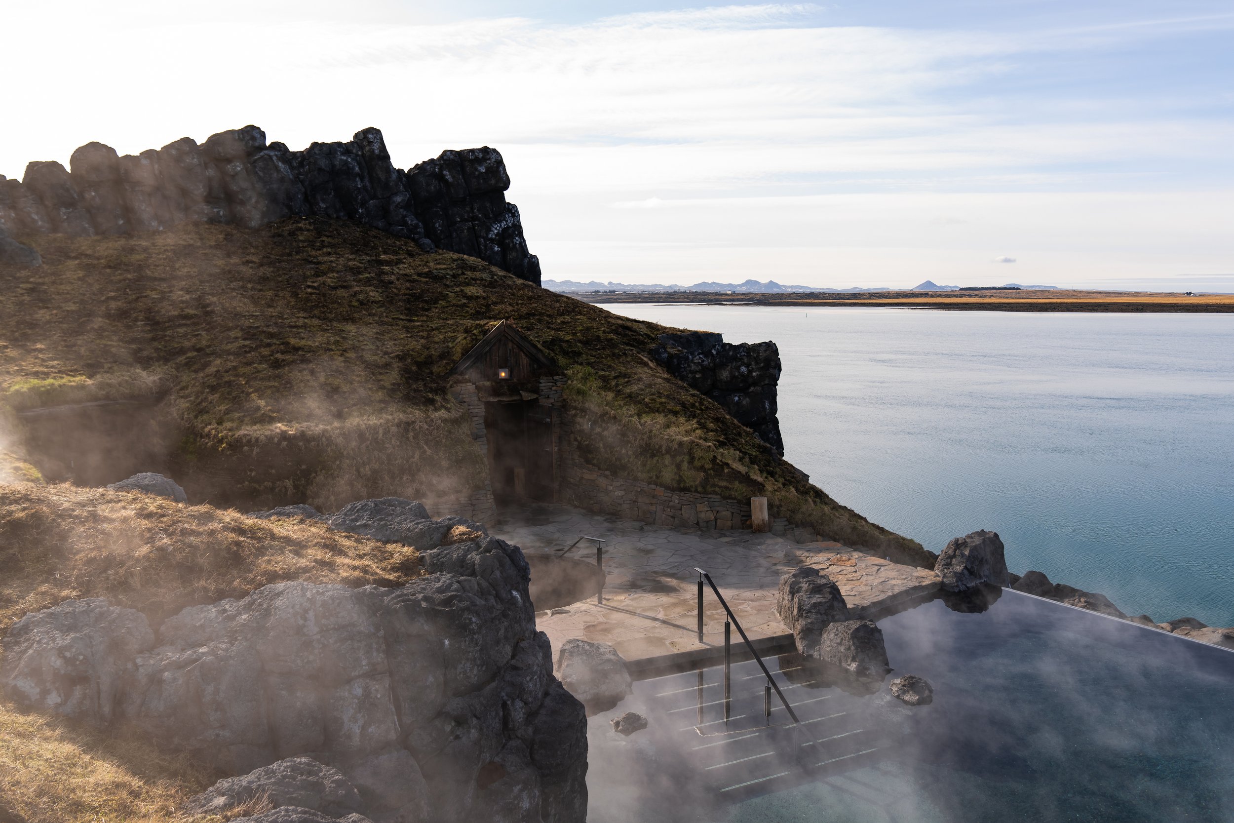 Entrance to Sky Lagoon Hot Spring Near Reykjavik