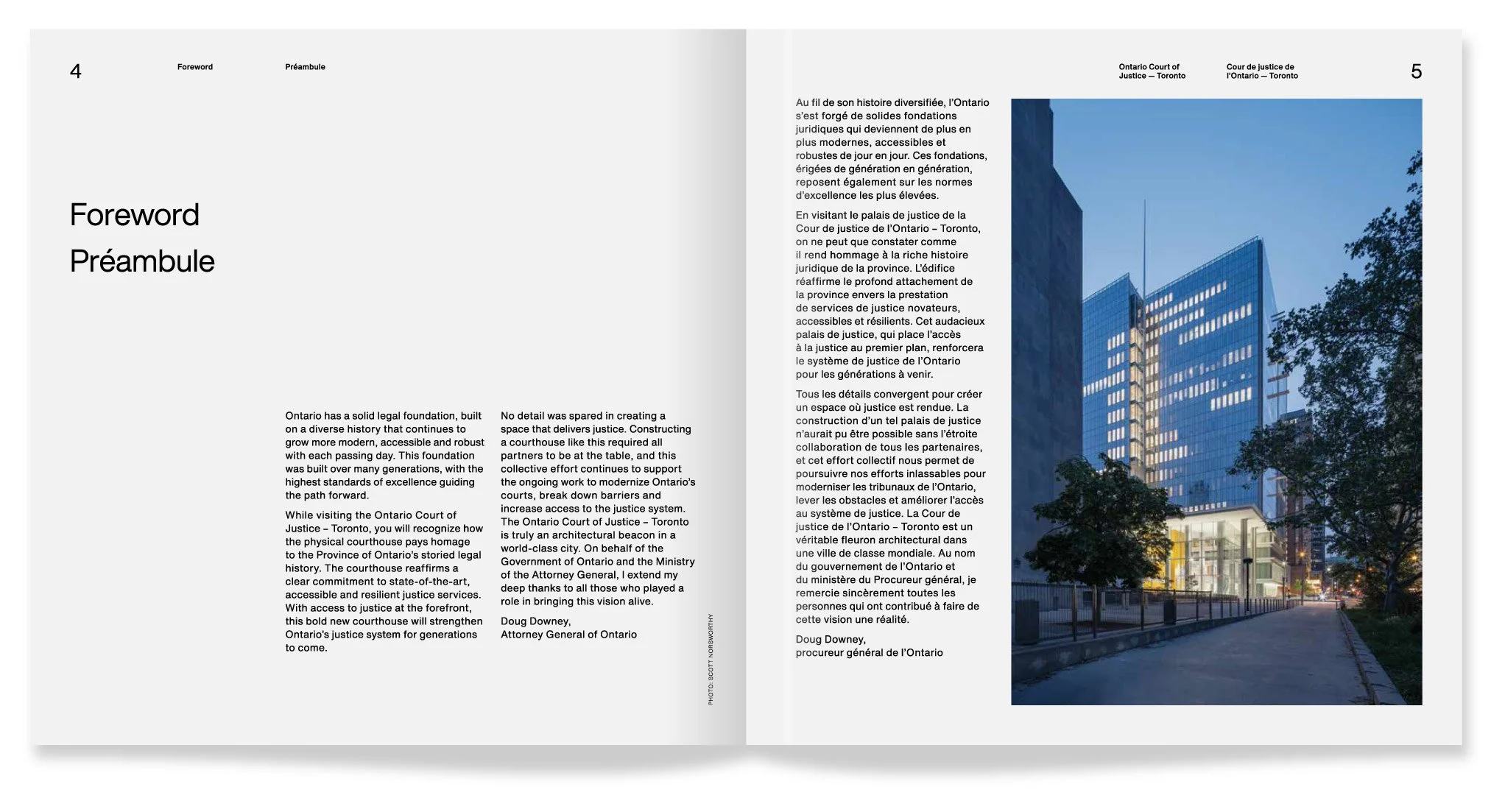 Graphic design and book design for architecture and location for the Ontario Court of Justice, Toronto.