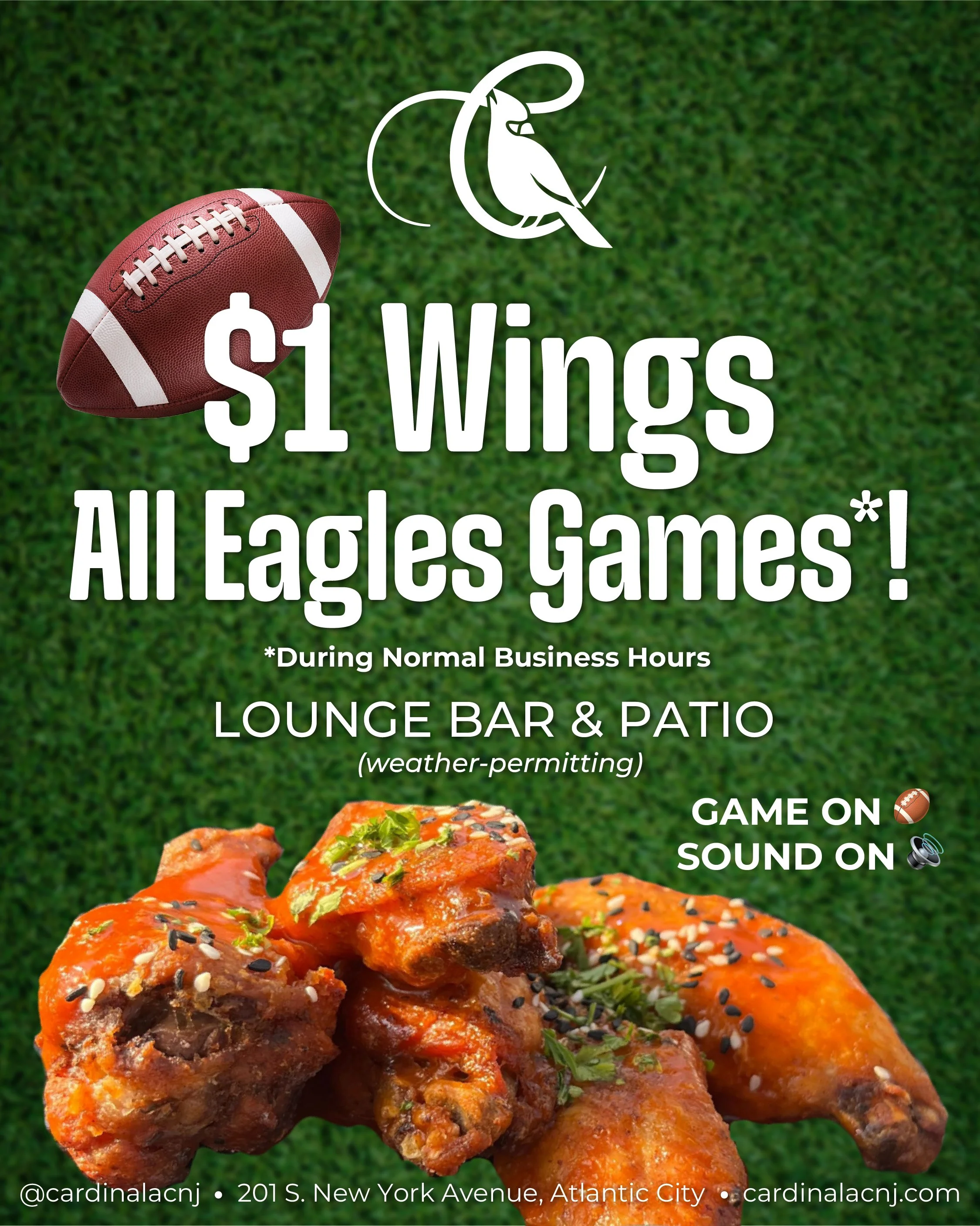 🦅 Go Birds! $1 Wings for Eagles Games