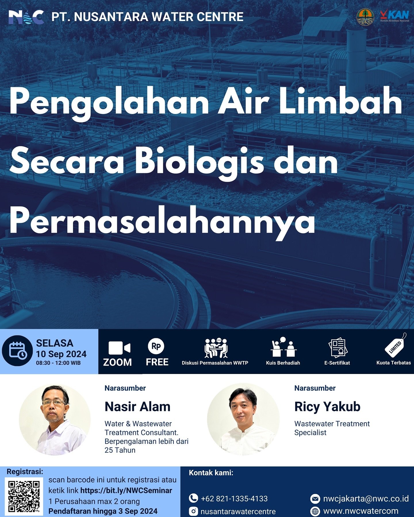 Webinar: Pengolahan Air Limbah Secara Biologis dan Permasalahannya

Ingin tahu lebih dalam tentang proses pengolahan air limbah secara biologis? Jangan lewatkan webinar ini! Kami akan membahas solusi dan tantangan dalam pengolahan air limbah bersama 