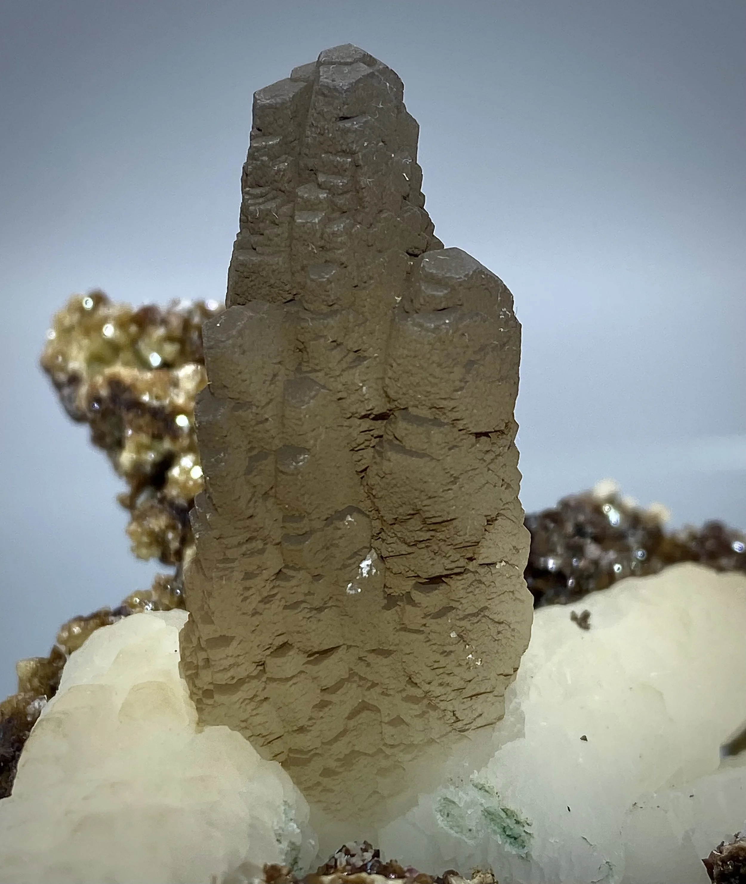 Calcite on Siderite - Aegean Islands, Serifos, Greece 8.jpeg