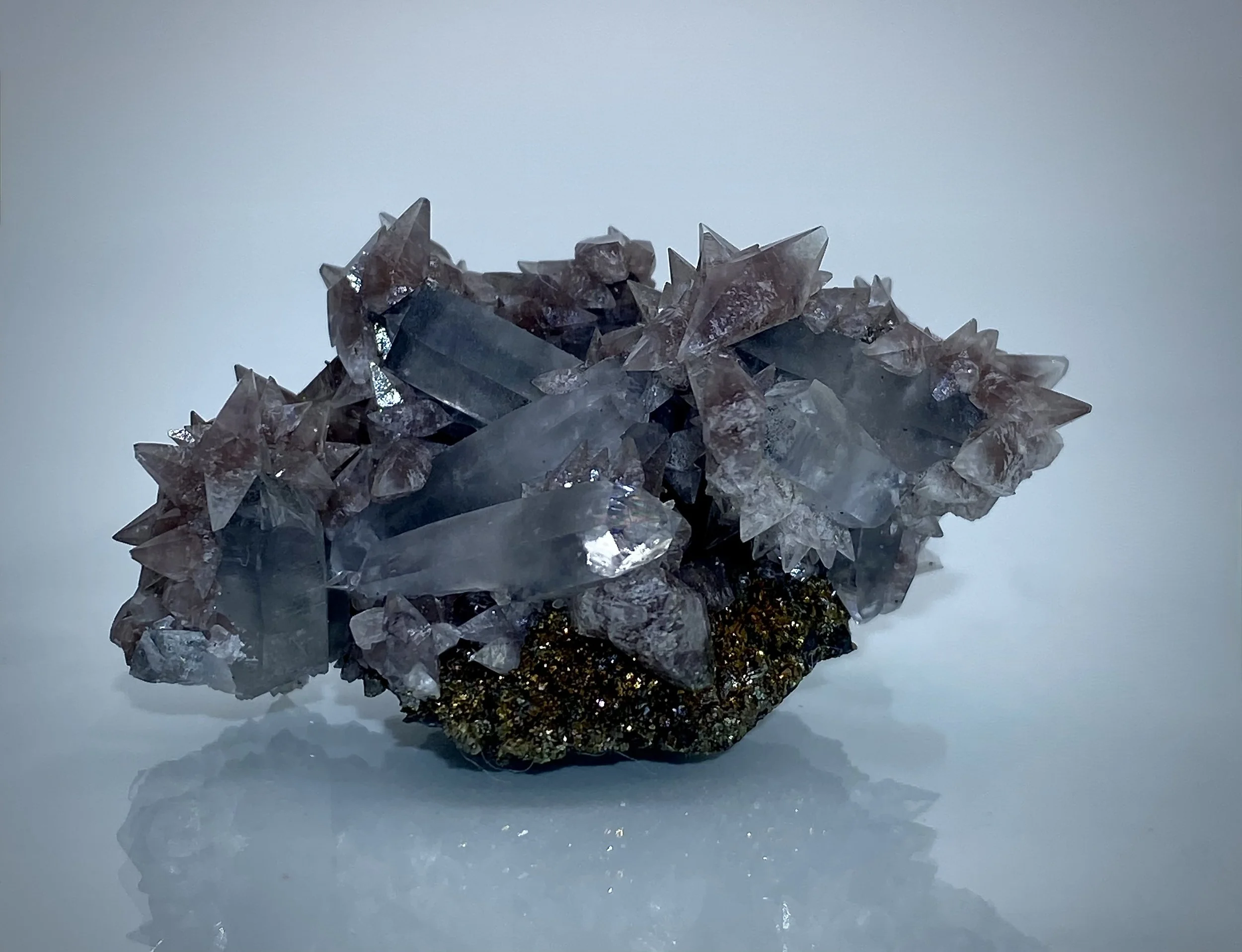 Calcite on Quartz with Marcasite, Pennsylvania
