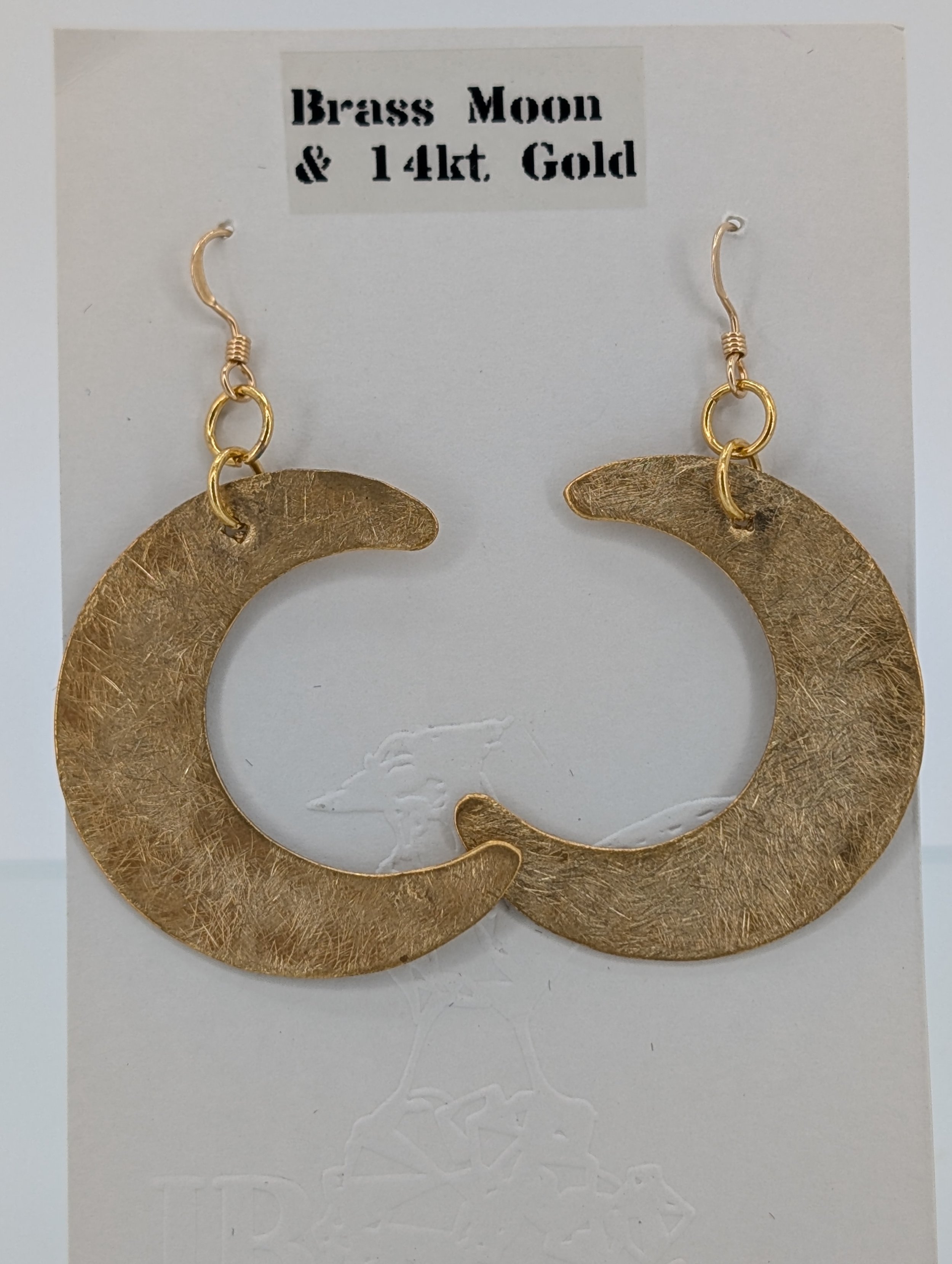 Brass Moon & 14kt Gold Earrings