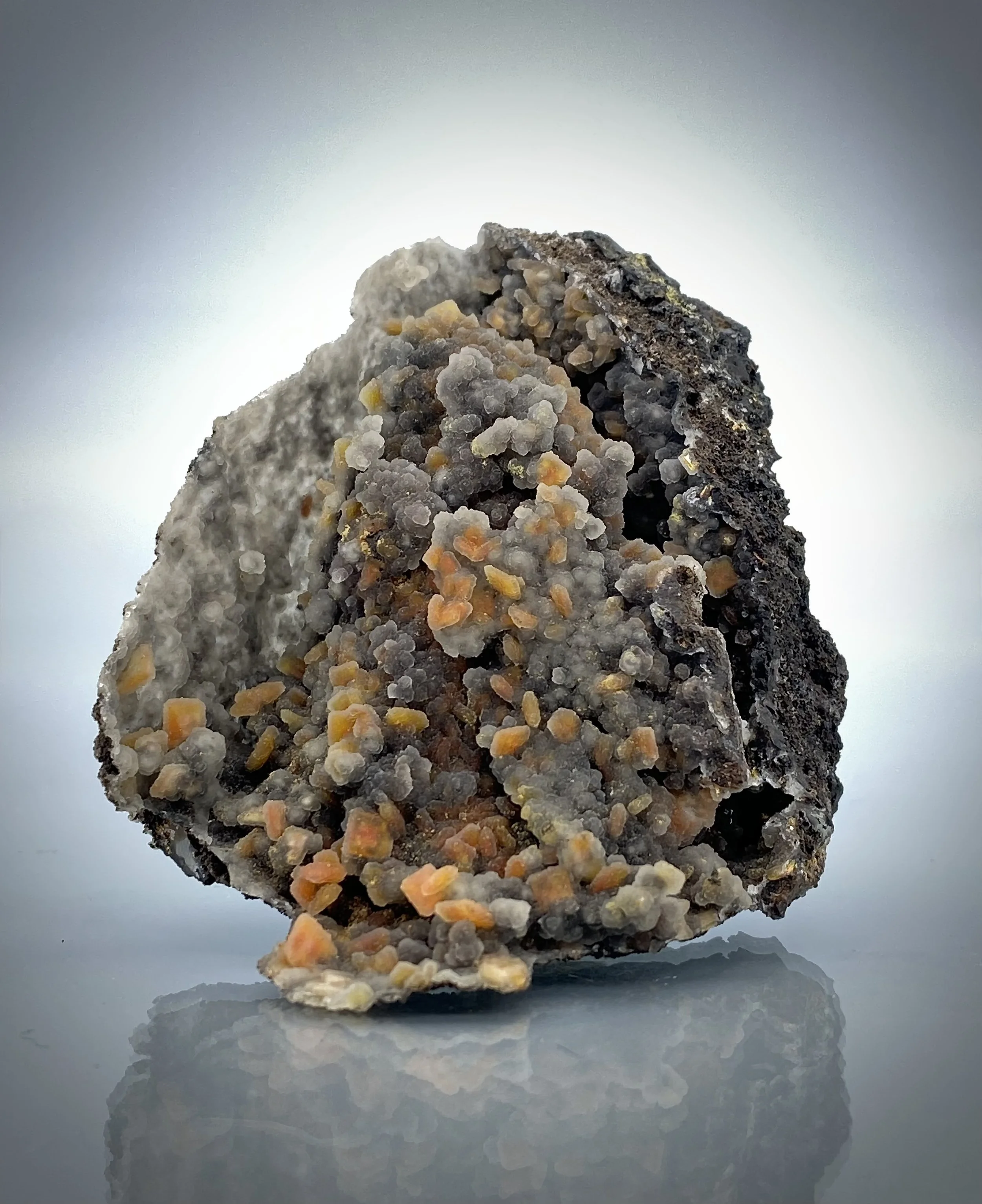 Wulfenite with Druzy Quartz, Arizona