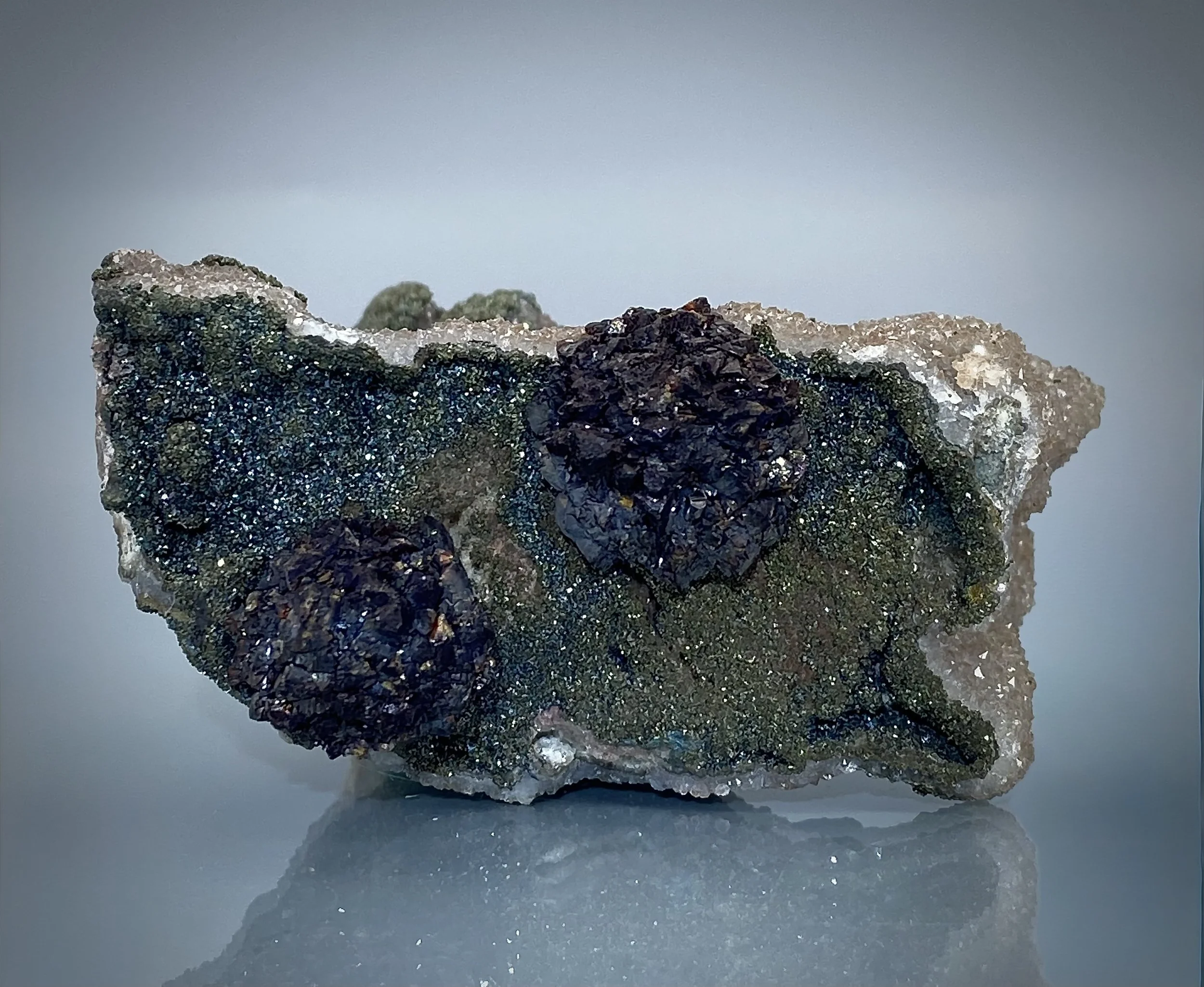 Sphalerite, Marcasite on Quartz, Missouri