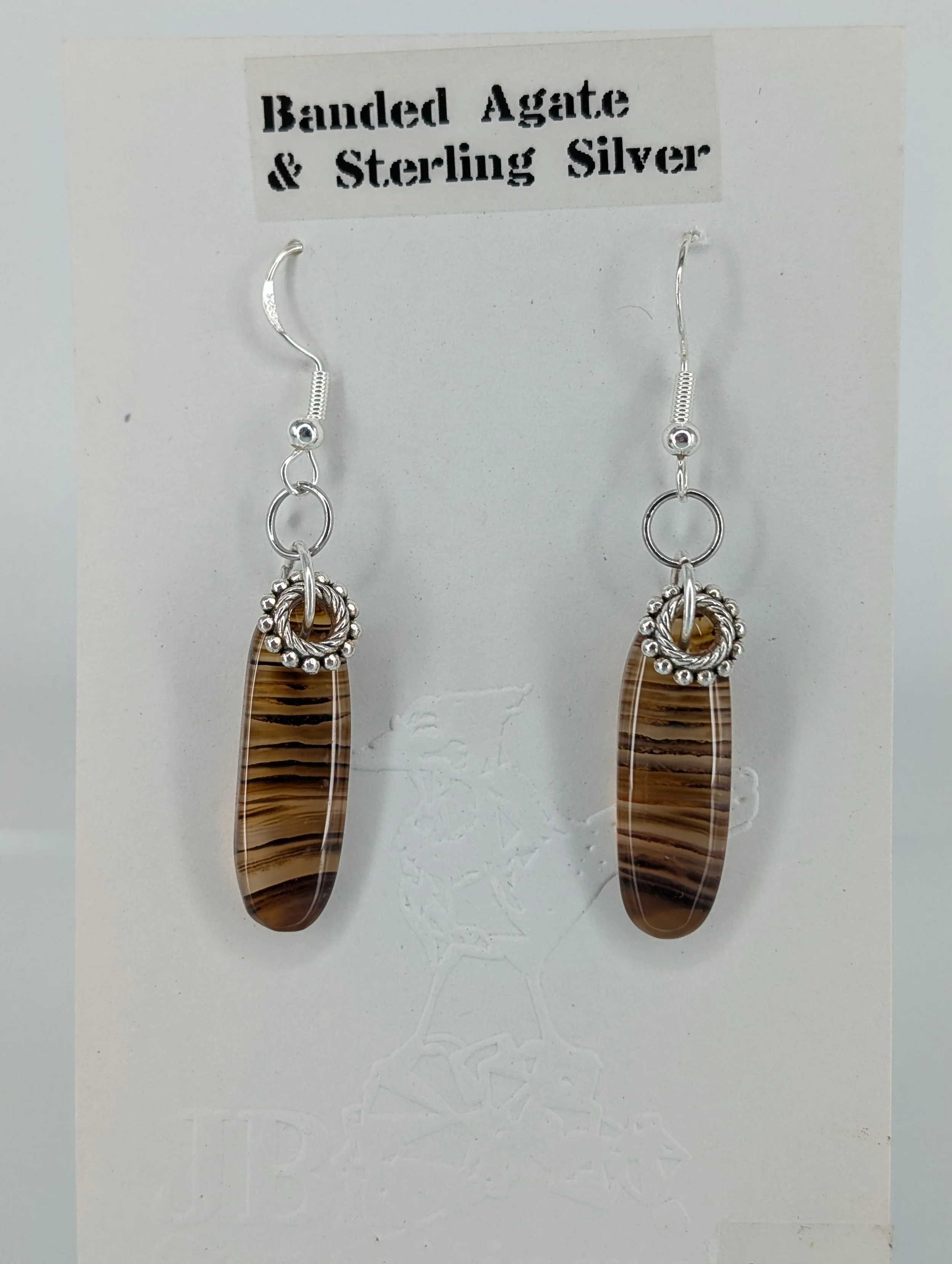 Banded Agate & Sterling Silver Earrings