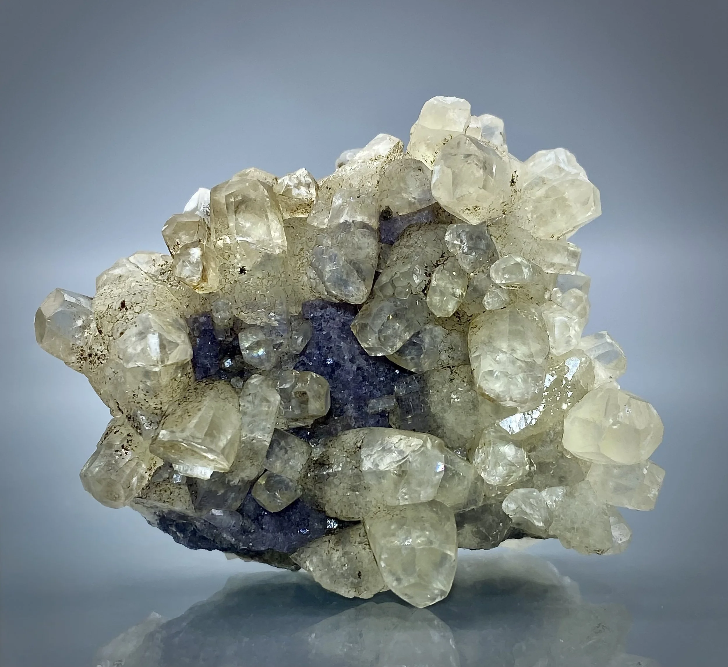 Calcite on Fluorite, Illinois