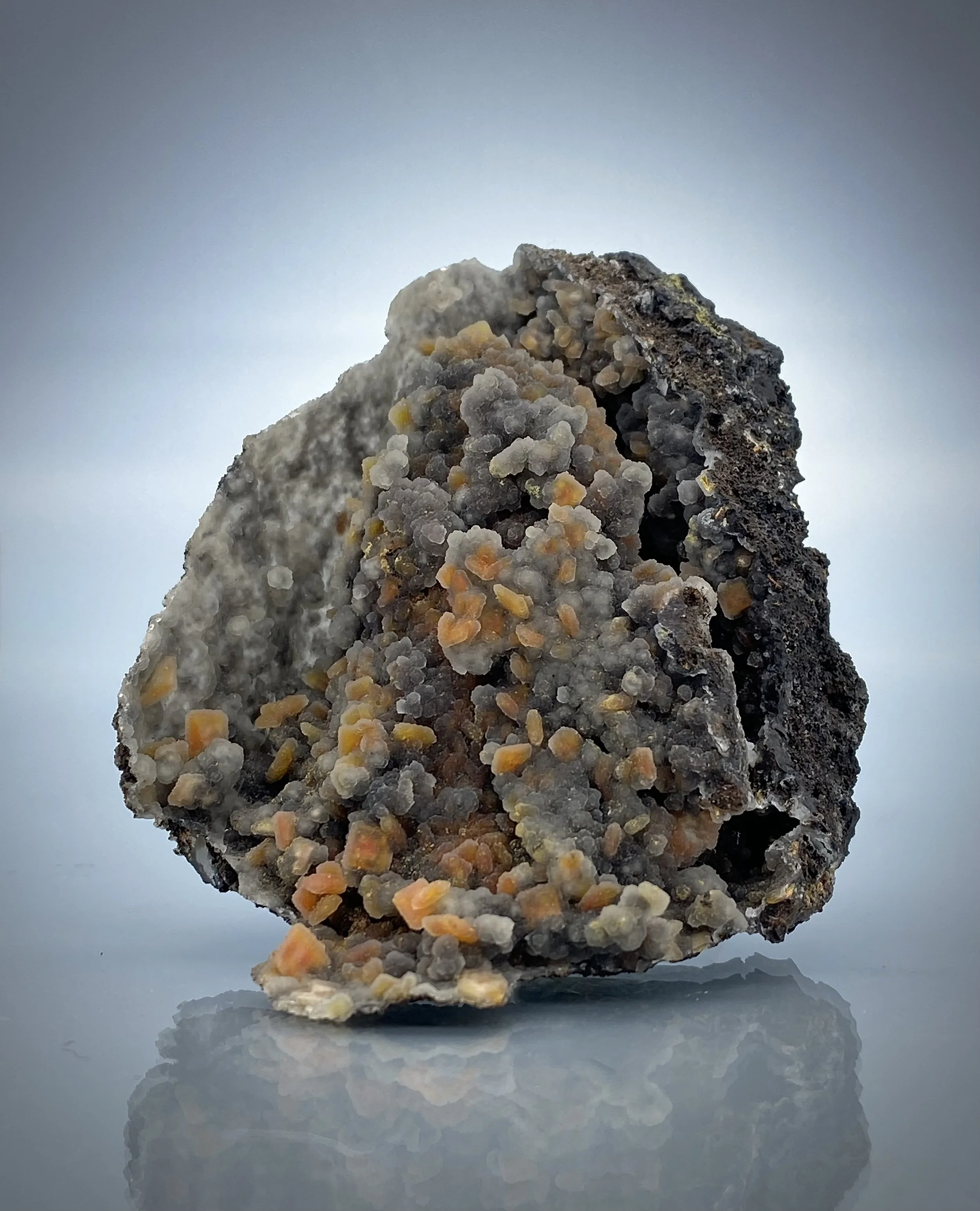 Wulfenite with Druzy Quartz, Arizona