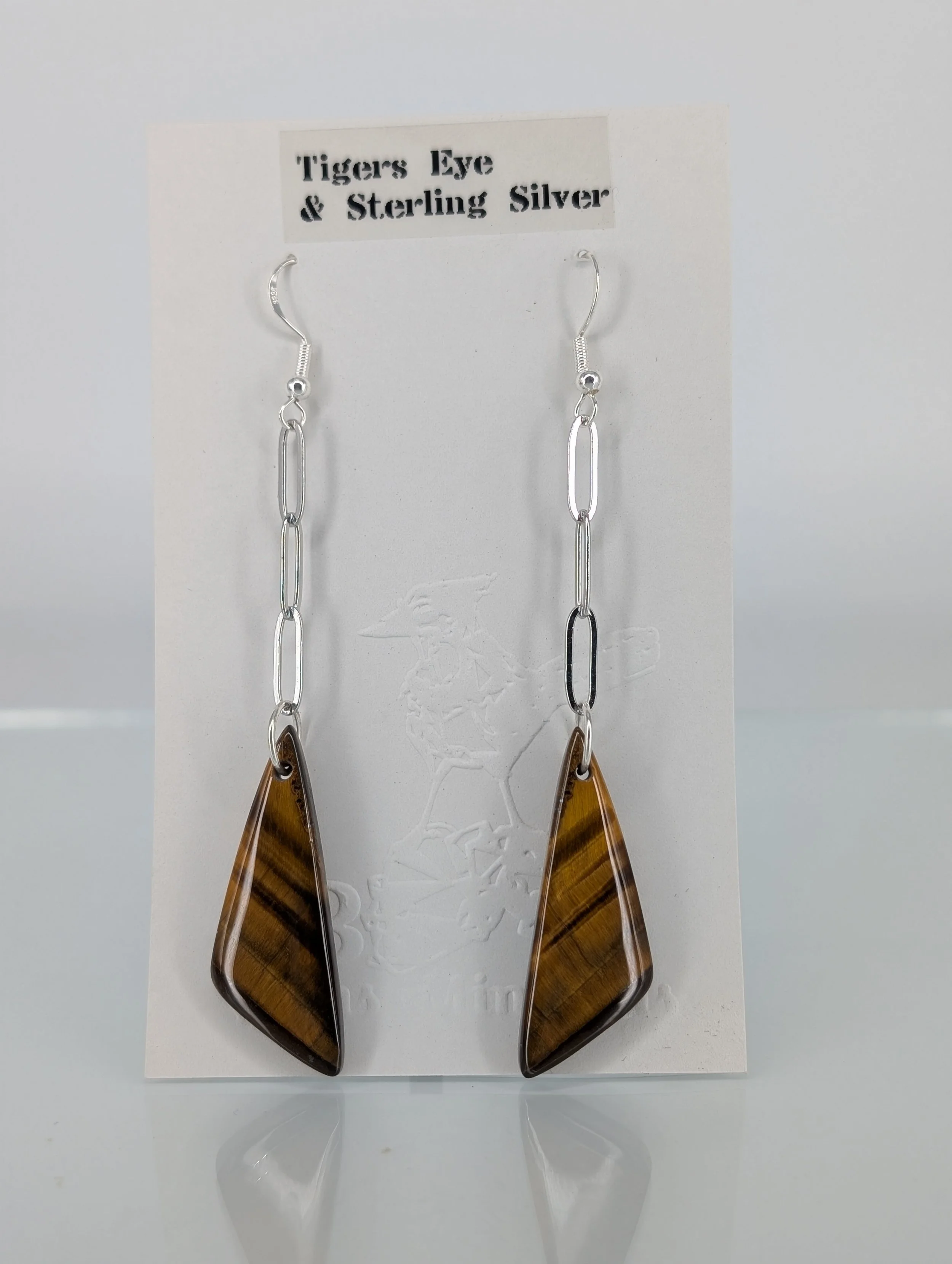 Tigers Eye & Sterling Silver Earrings