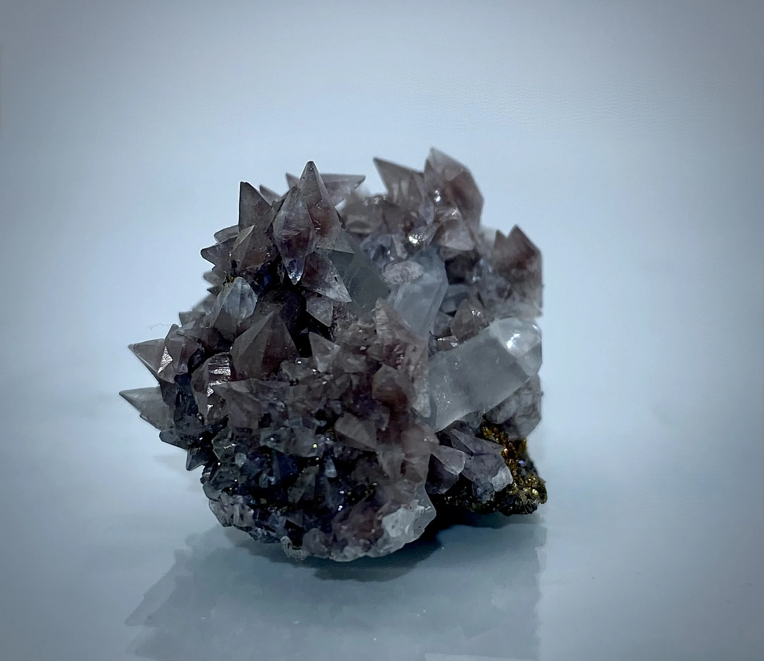 CALCITE ON QUARTZ W MARCASITE - ROADCUT N OF BELLWOOD, BRAIR CO. PENNSYLVANIA 5.jpeg