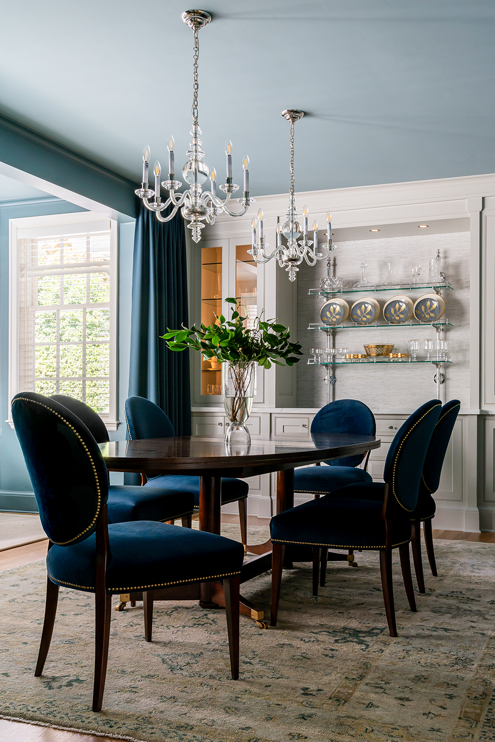 1930s Lake Oswego, OR home remodel, former TV room restored to a formal dining room next to the kitchen, by Studio Garrison.