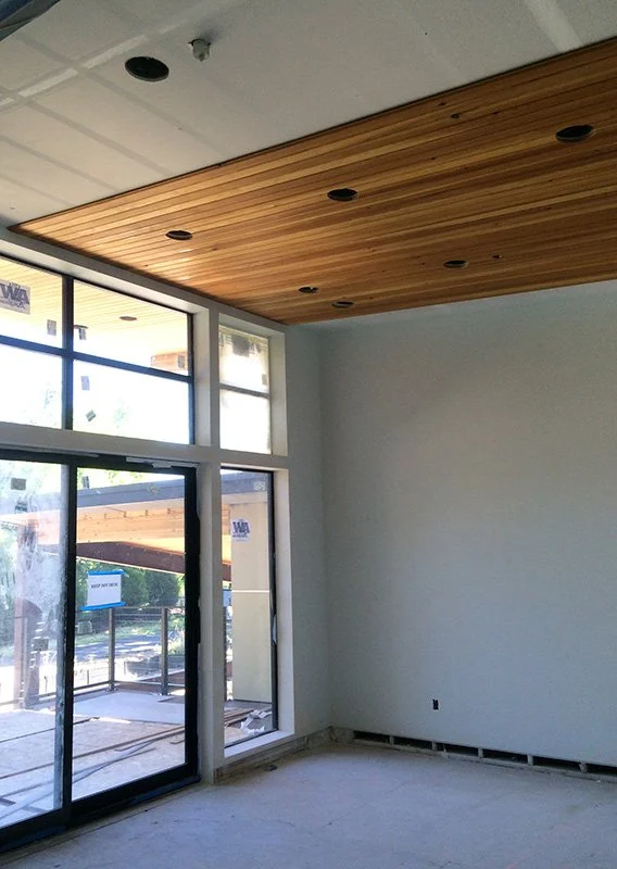 A modern home during construction.