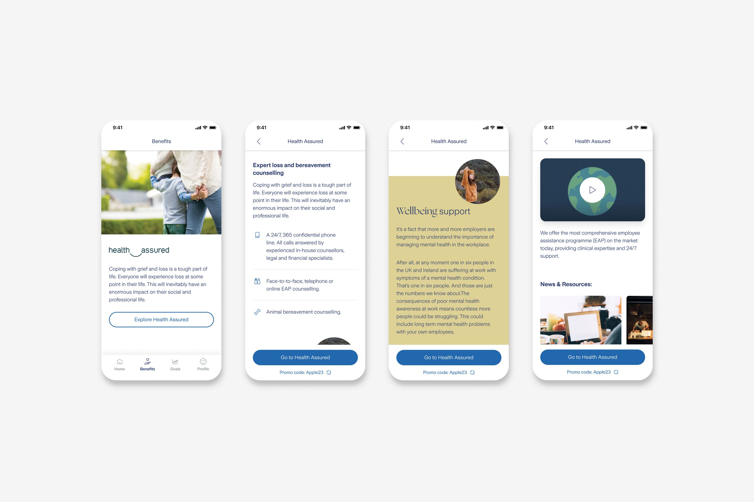 App benefit detail and interaction