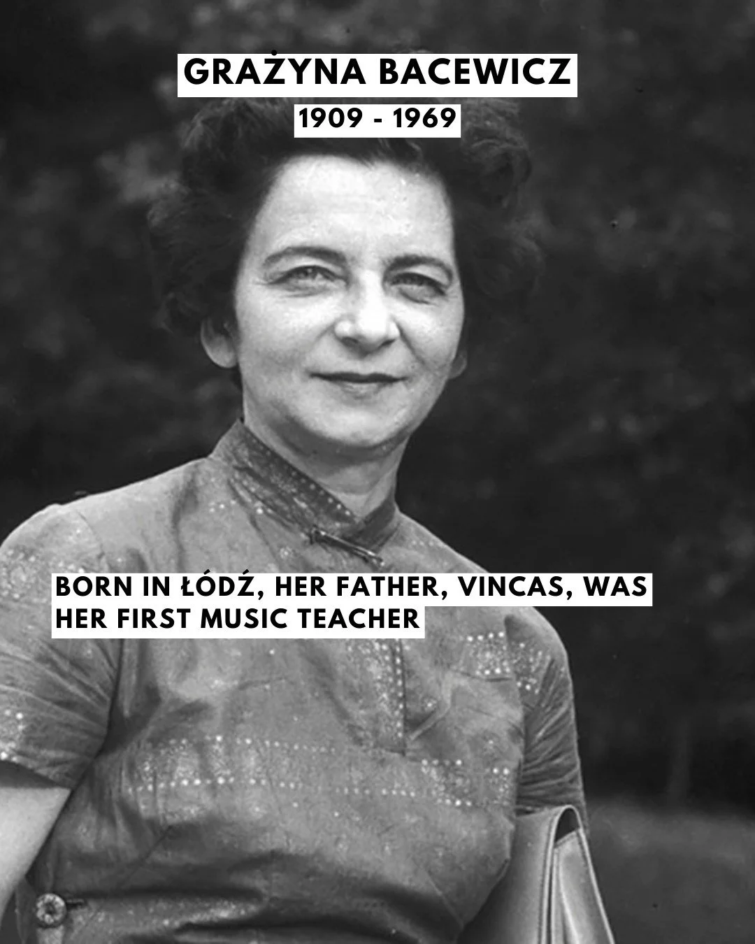 Komponist portr&aelig;t af Grażyna Bacewicz. Du kan h&oslash;re hendes femte strygekvartet i M&aring;l&oslash;v nu p&aring; s&oslash;ndag d. 15 marts ☀️

----

Composer portrait of Grażyna Bacewicz. You can hear her Fifth String Quartet in M&aring;l&