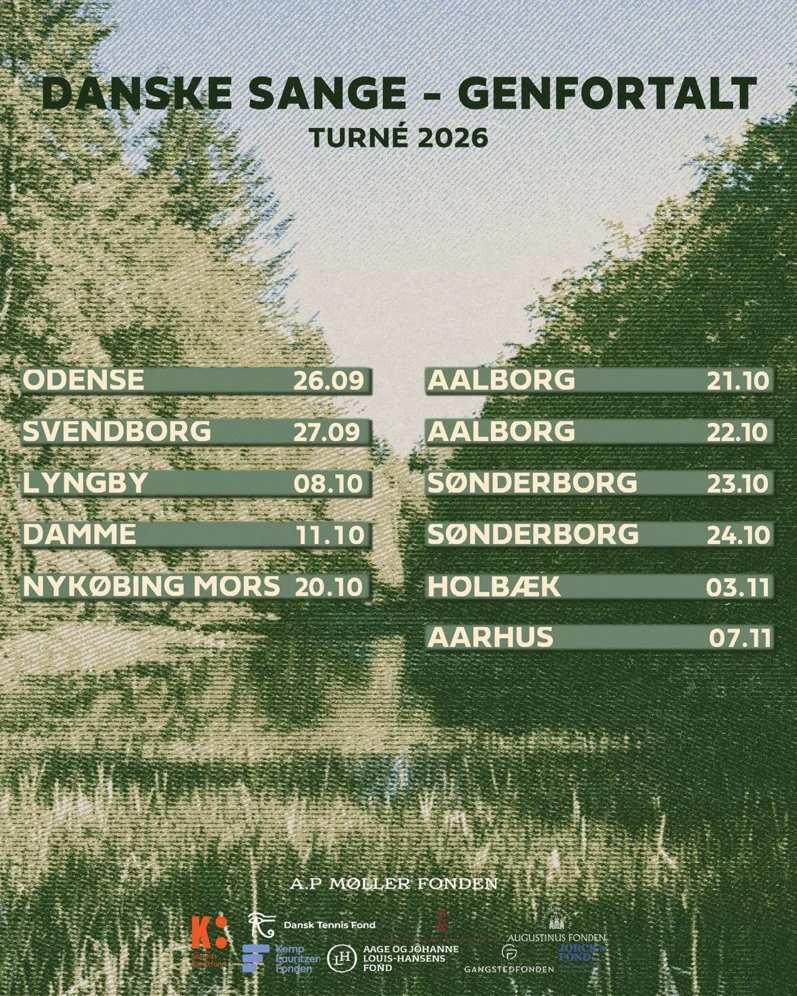 Det her har vi gl&aelig;det os til at dele med jer!! 

Vi tager snart Danske Sange - Genfortalt p&aring; turn&eacute; rundt i landet. 
Der er s&aring; mange gode sange, der har fulgt os gennem livet, at det var sv&aelig;rt at v&aelig;lge vores yndlin