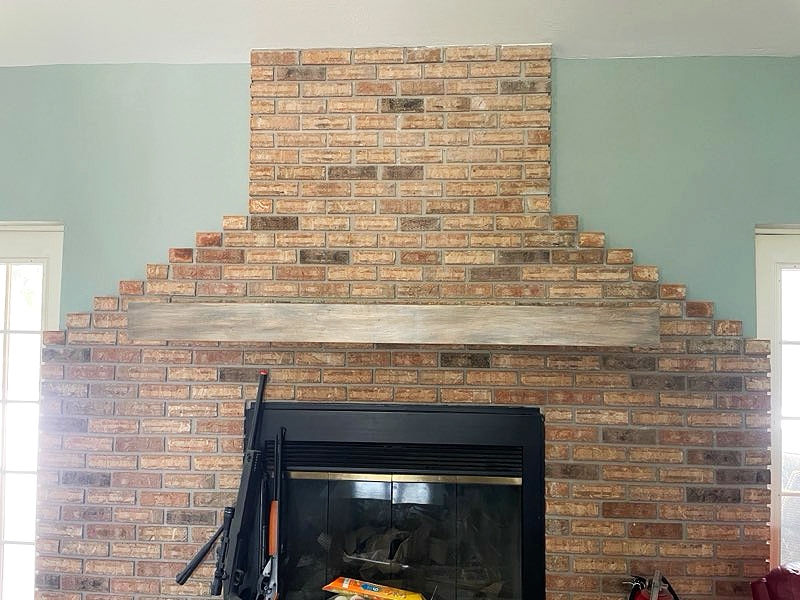 Custom color match on this gorgeous poplar Mantle. 