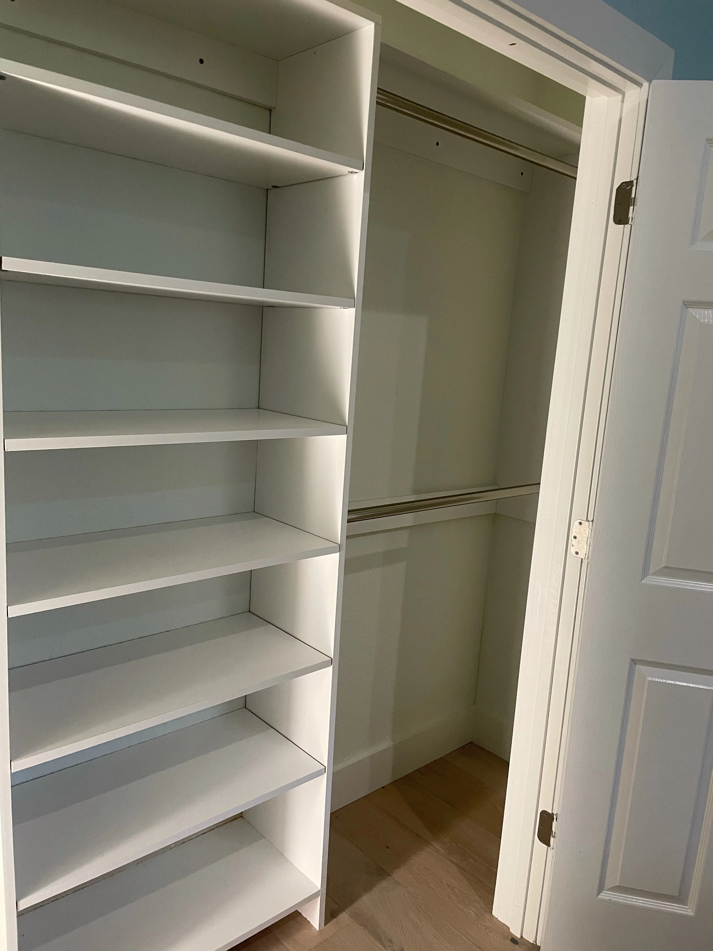 Melamine Closet with Shelves every 12 inches