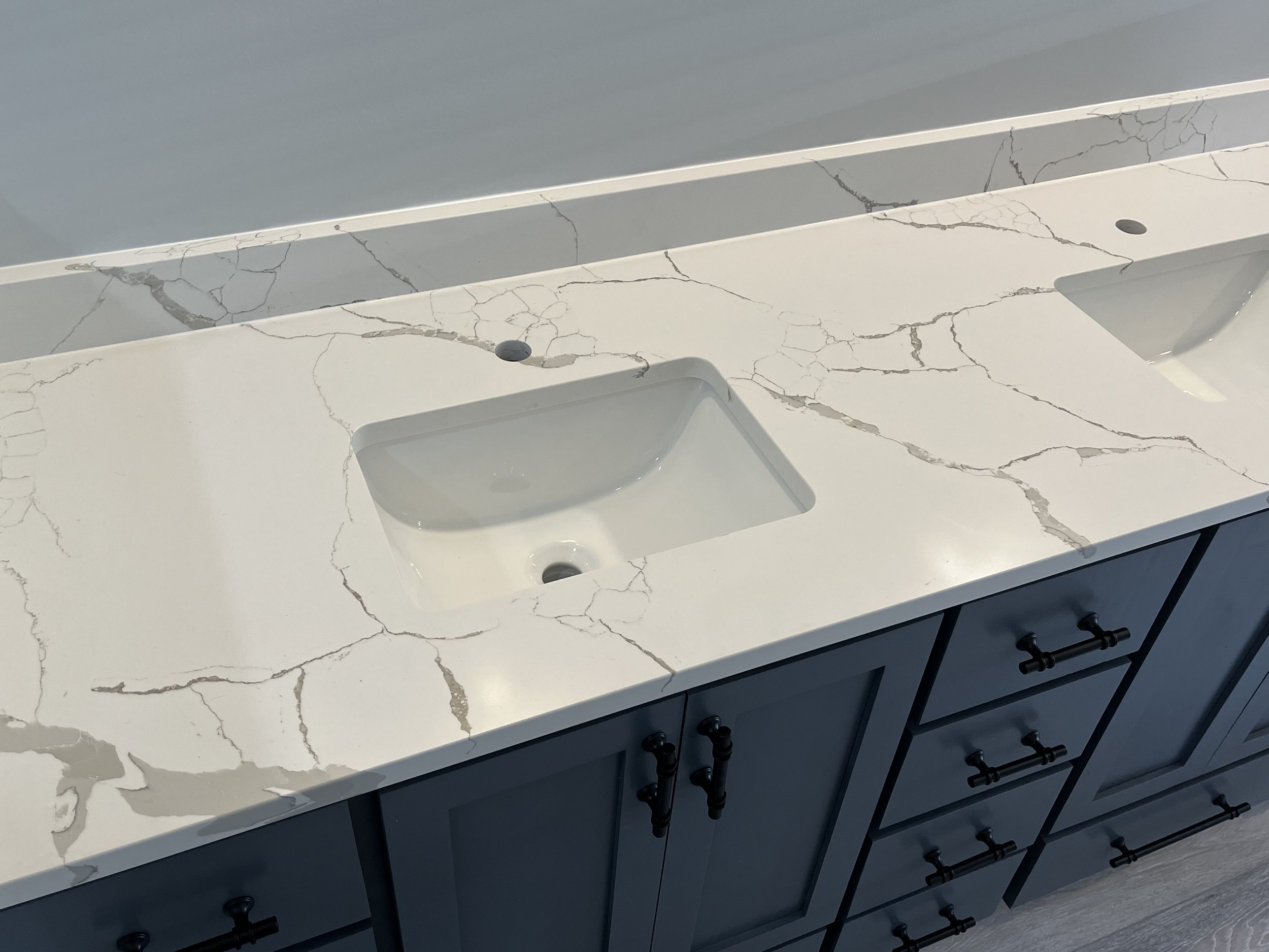 Quartz tops ontop of custom vanity 