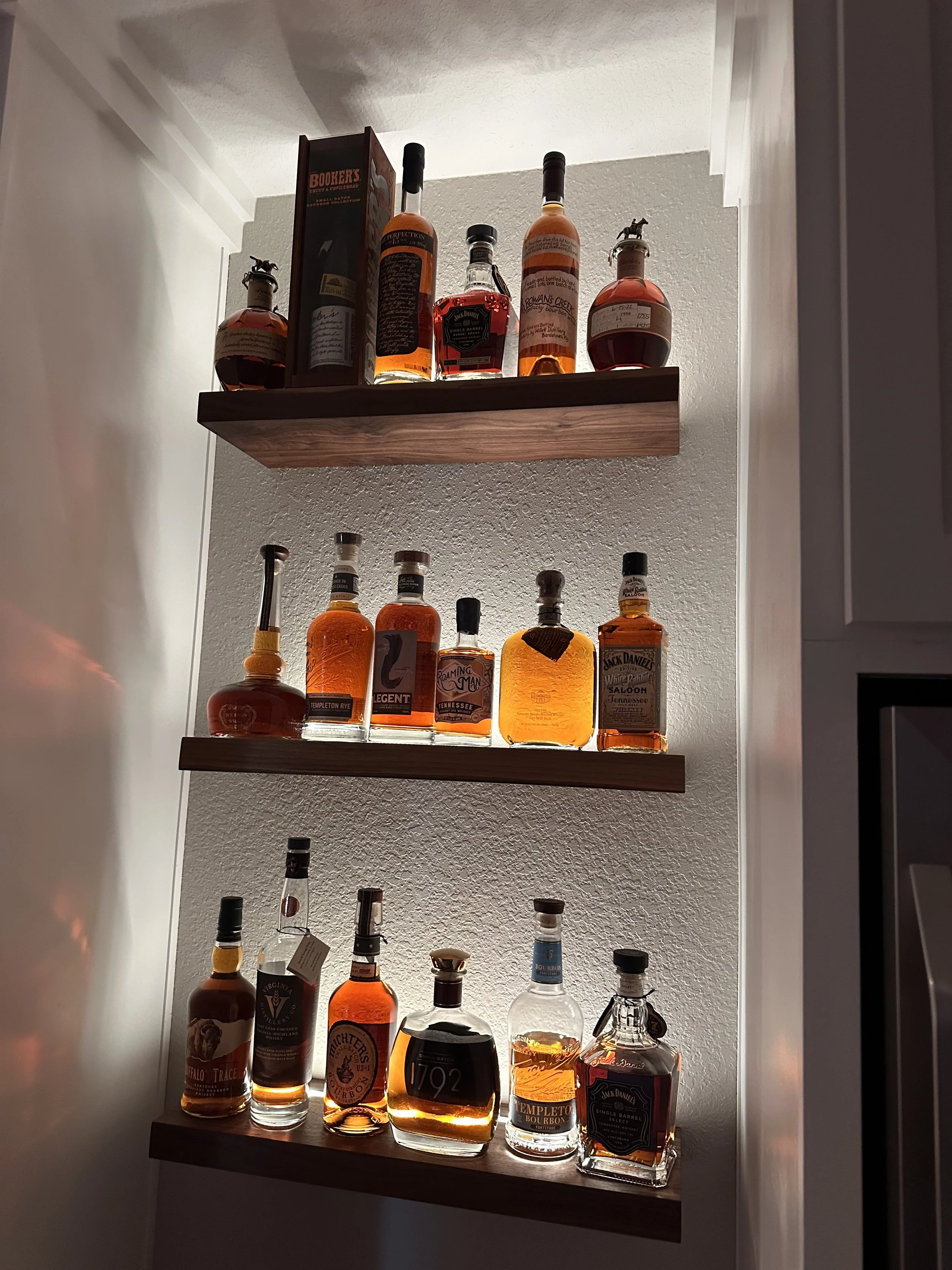 Solid Wood Shelves with Lighting elements 