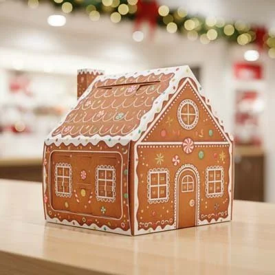 Gingerbread house advent calendar packaging designed for Marks and Spencer